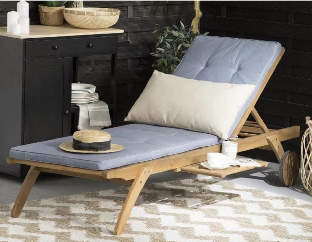 Изображение товара Шезлонг Афина мебель A37C Grey-Blue 195 см 70 см 80 см акация/акация коричневый