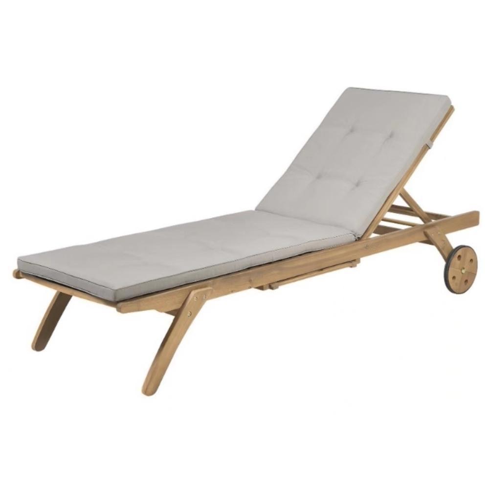 Изображение товара Шезлонг Афина мебель A37B Beige 195 см 70 см 80 см акация/акация коричневый