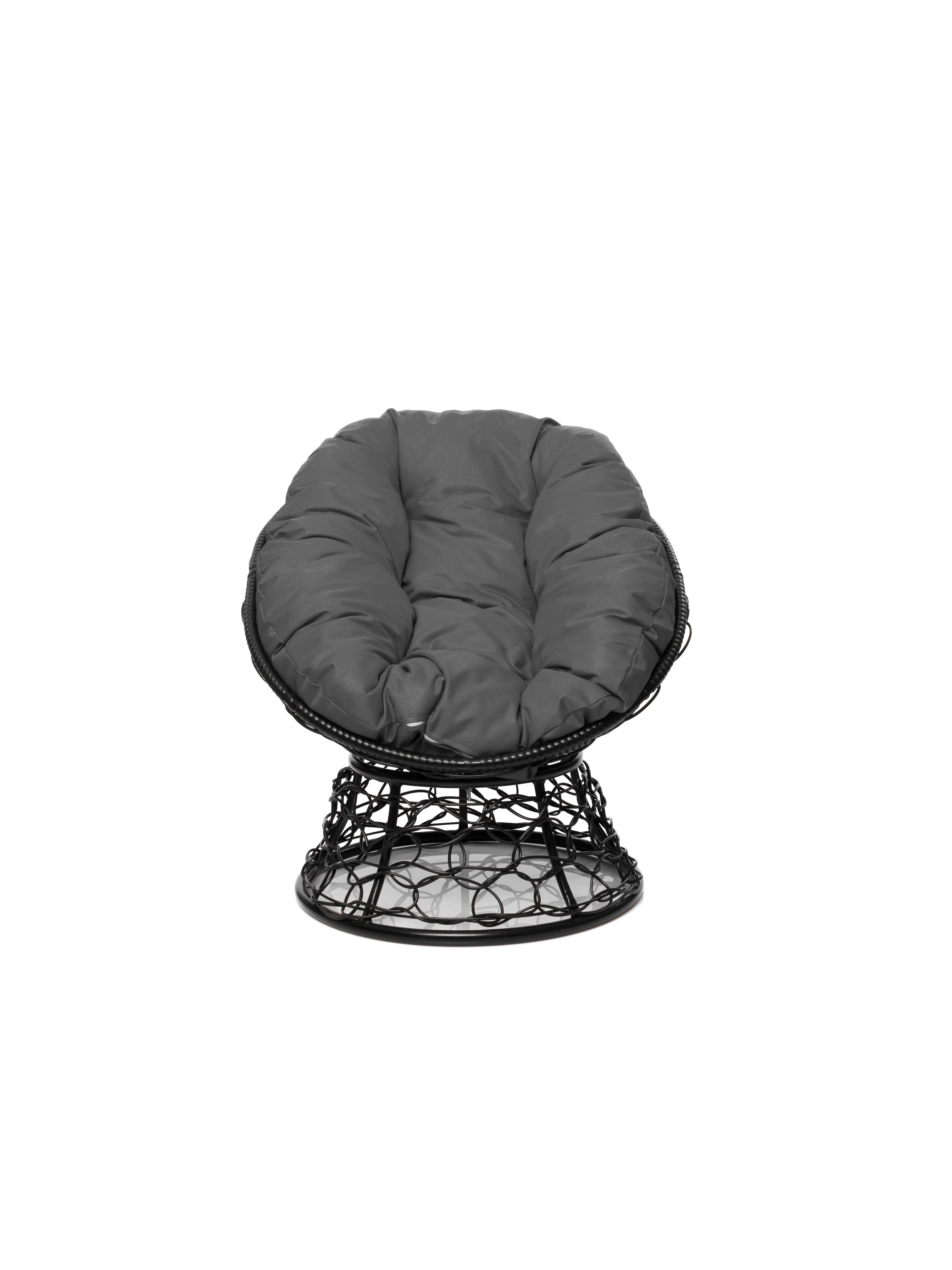 Изображение товара Кресло садовое М-GROUP Пончик черное искусственный ротанг 61x55x40 см