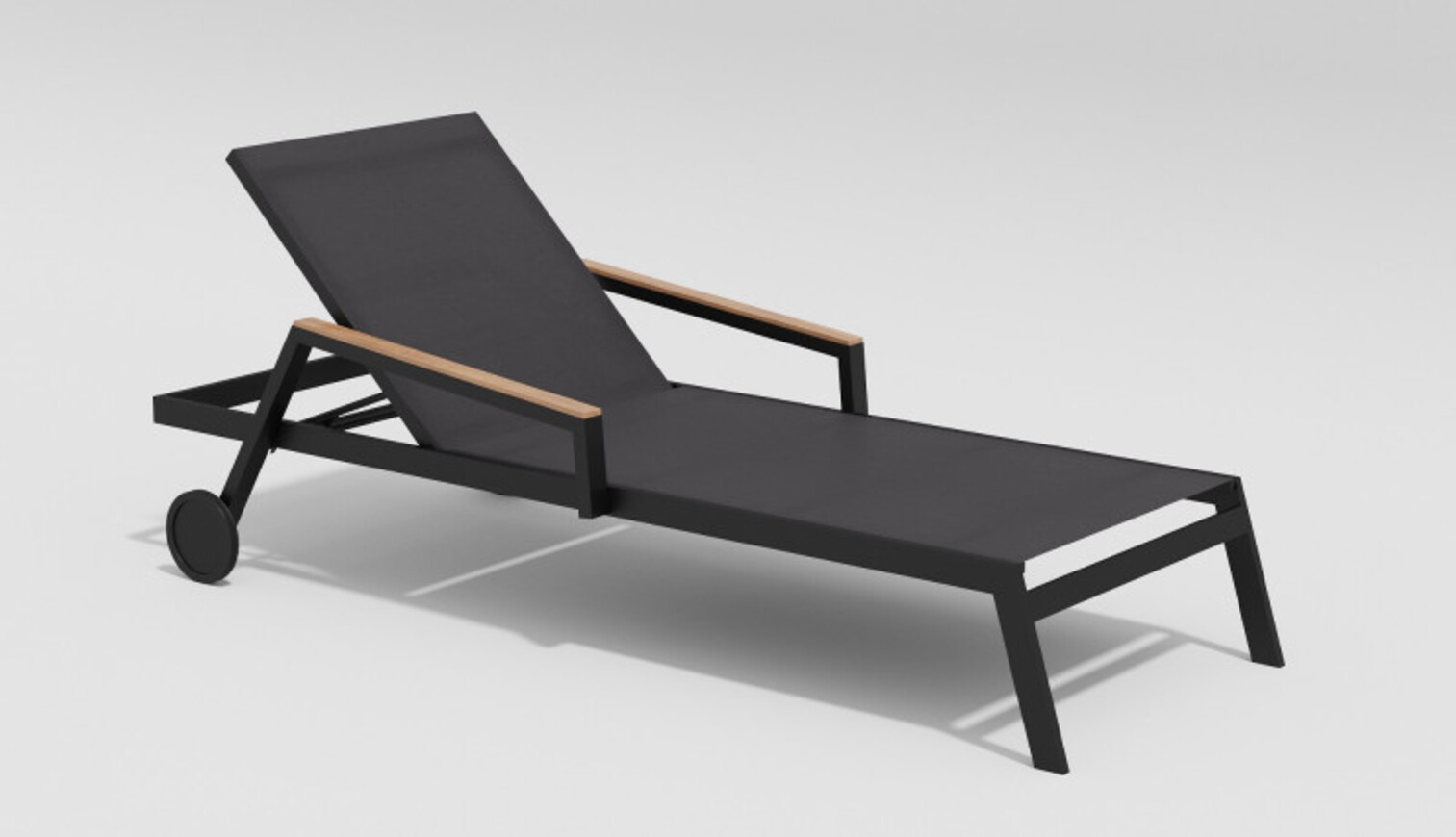 Изображение товара Шезлонг Gardenini SOGNO 215 см алюминий и текстилен черный для отдыха на улице