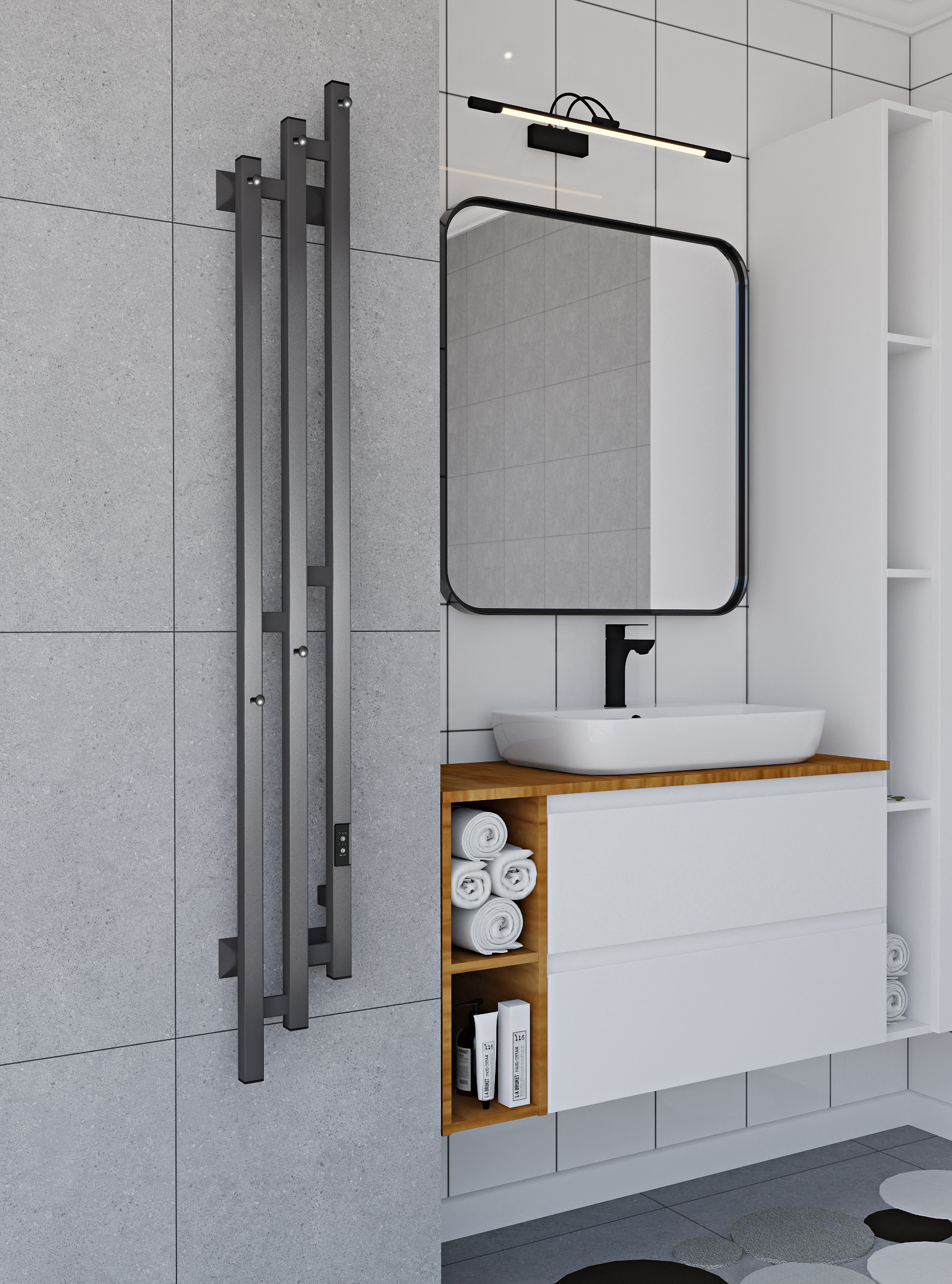 Изображение товара Полотенцесушитель электрический Indigo 170x1500 мм 138 Вт с терморегулятором