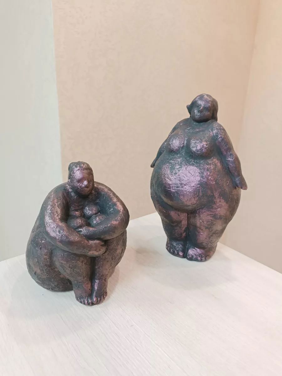 Изображение товара Статуэтка Масдек Статуэтка 146469422 — две гипсовые фигуры женщин, розовый, 24 см