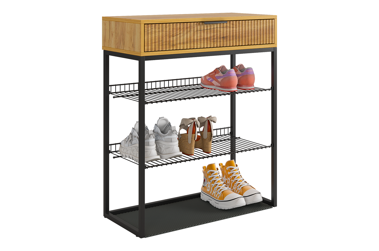 Изображение товара Подставка для обуви Mebelson Вельвет 75x90.5x33.4 см с 12 пар обуви