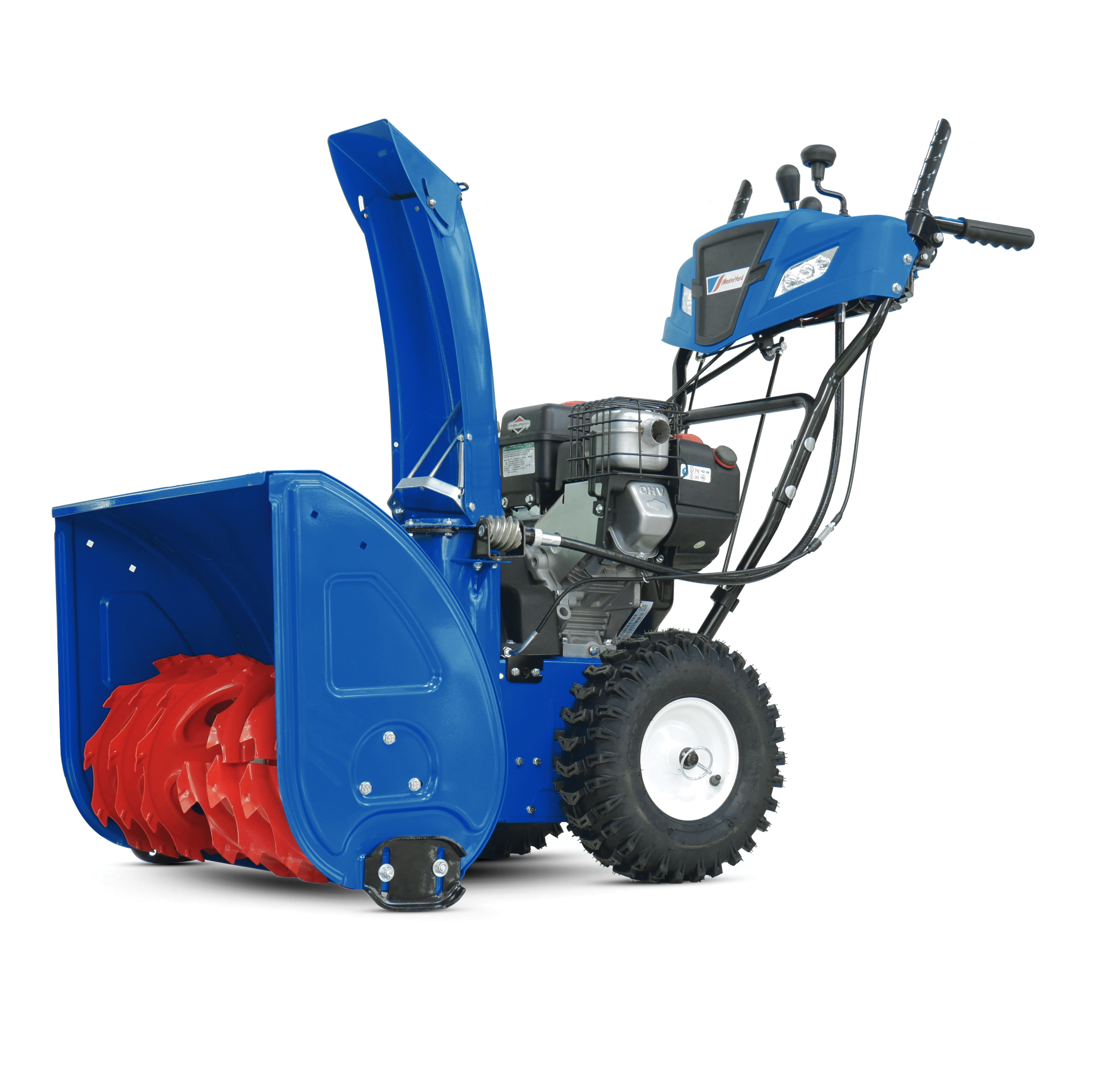 Изображение товара Бензиновый снегоуборщик Masteryard MV11528BE 71 см 7 л.с., электростарт, LED-фары, самоходный