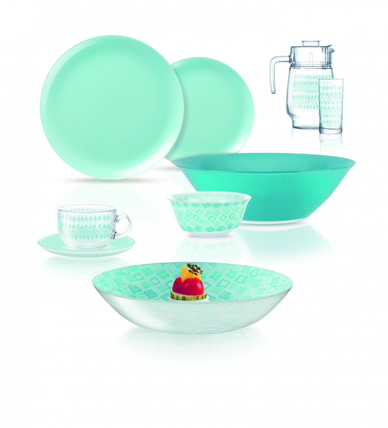 Изображение товара Тарелка Luminarc Simply Fantasia Turquoise 44 предмета 6 персон цвет зеленый