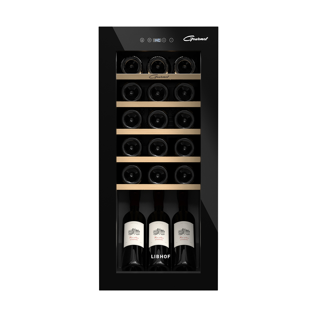 Изображение товара Винный шкаф LIBHOF GM-18 black для 18 бутылок с сенсорным управлением