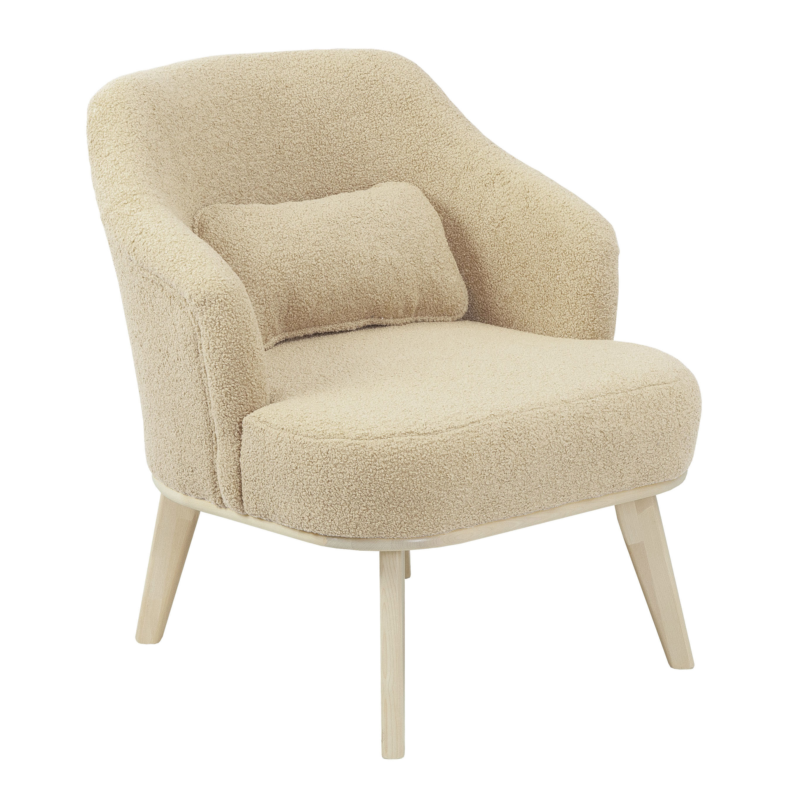 Изображение товара Кресло Мебелик Комфорт 5 бежевое из искусственного меха для дома и офиса