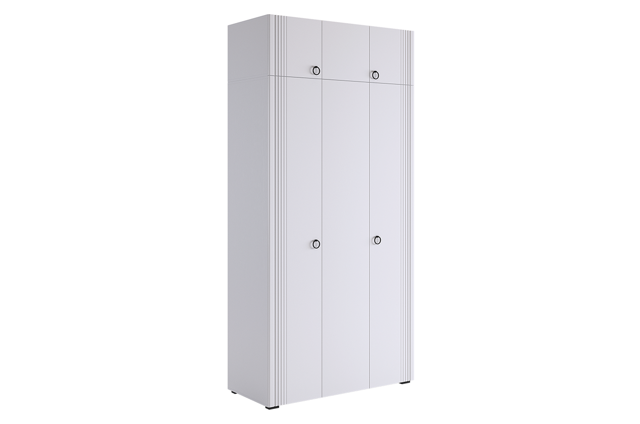 Изображение товара Шкаф распашной Mebelson 3 дверный 120x250 см белое дерево/белый матовый