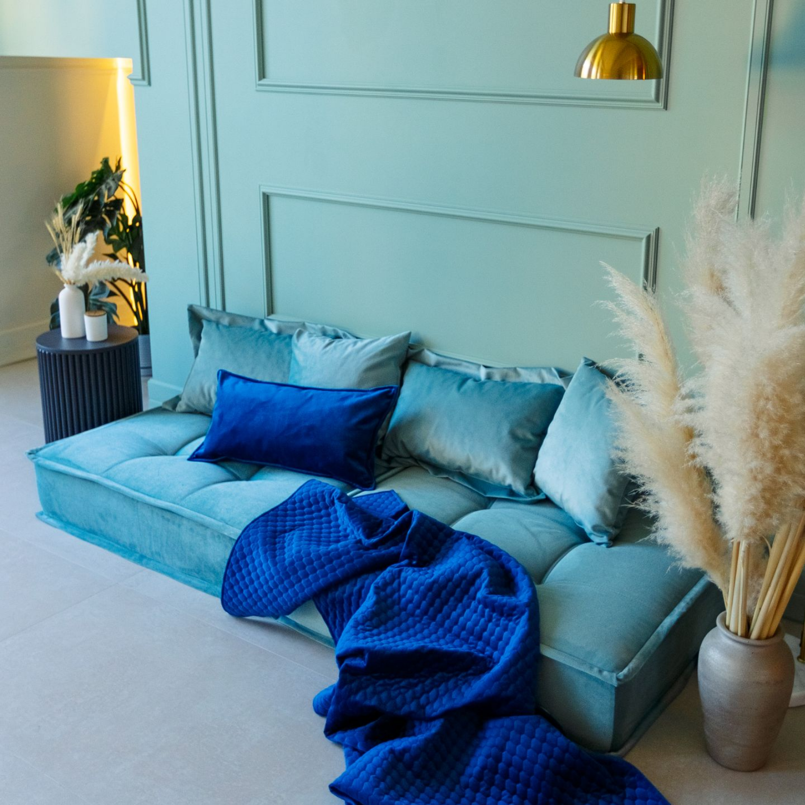 Изображение товара Модульный диван-кровать Miella Lora 2 Small светло-зеленый велюр 80х200 см