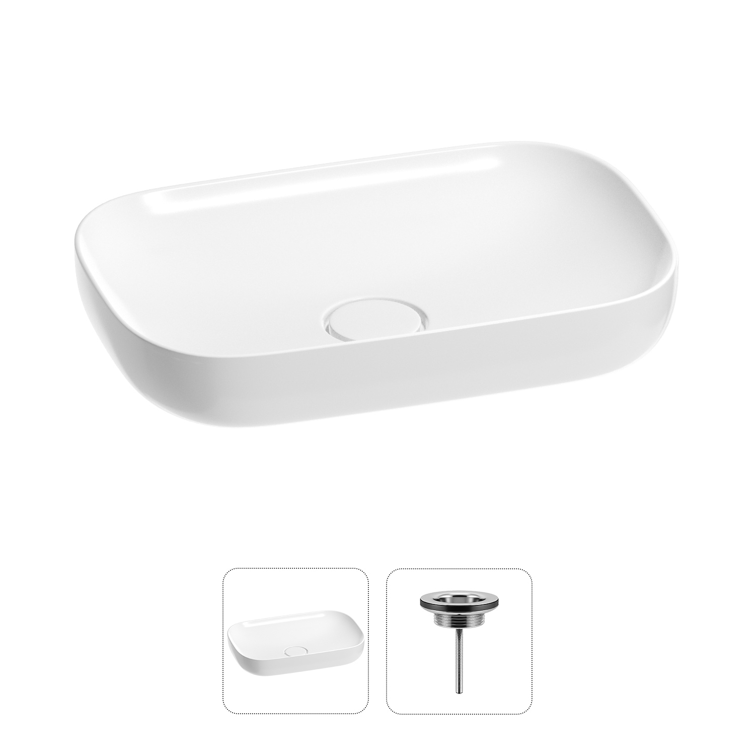 Изображение товара Раковина Wellsee Croquis 60см цвет хром (комплектующие)