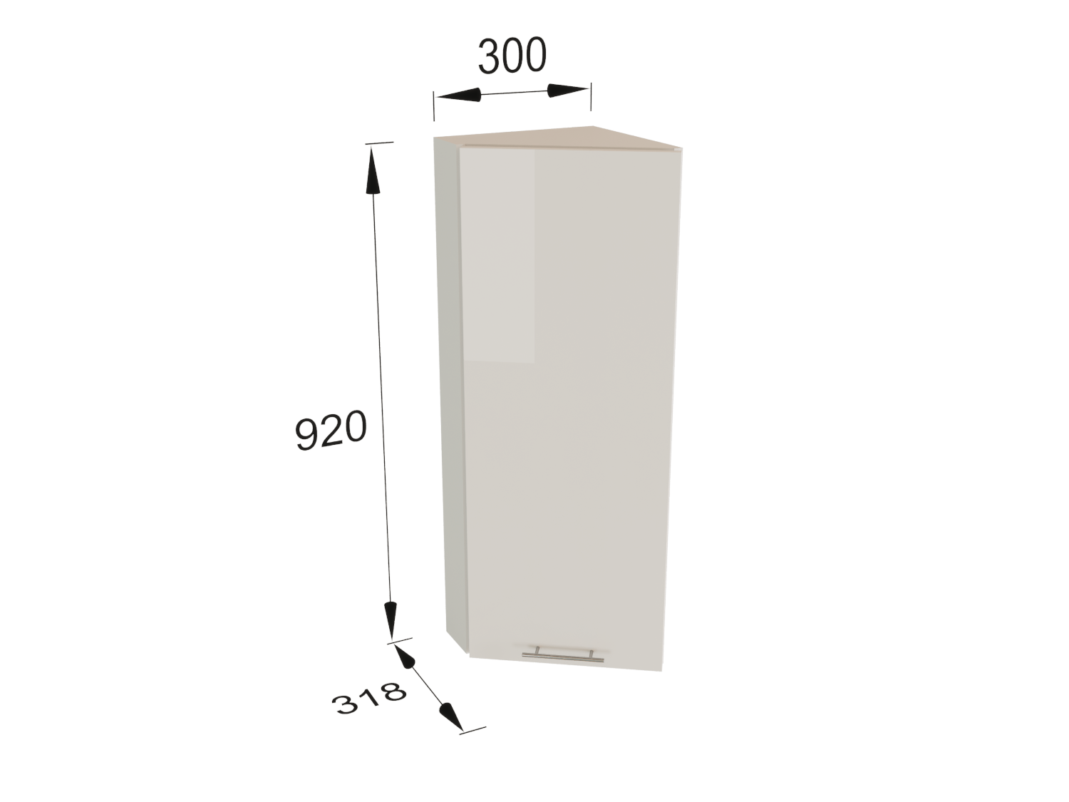 Изображение товара Навесной шкаф Валерия СУРСКАЯ МЕБЕЛЬ Белый глянцевый 30x92x31.8 см