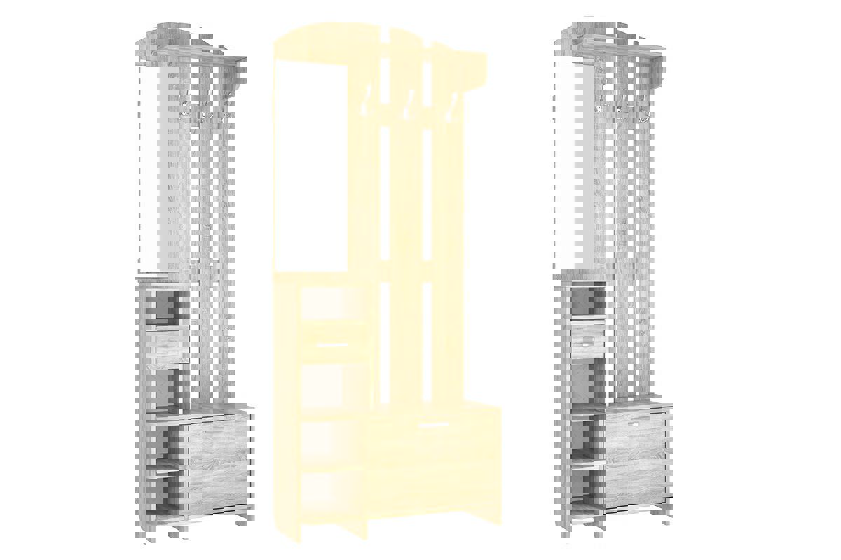 Изображение товара Напольная вешалка Mebelson Мила 80x195x33 см ЛДСП дуб сонома
