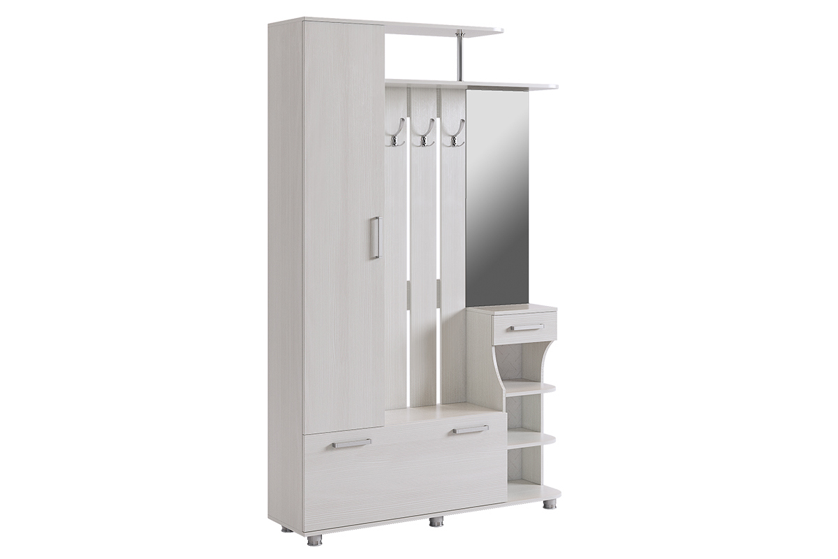 Изображение товара Напольная вешалка Mebelson Барселона-1 белая для прихожей и обуви