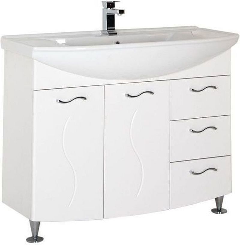 Изображение товара Тумба под раковину Aquanet Моника 105 белая современная мебель для ванной