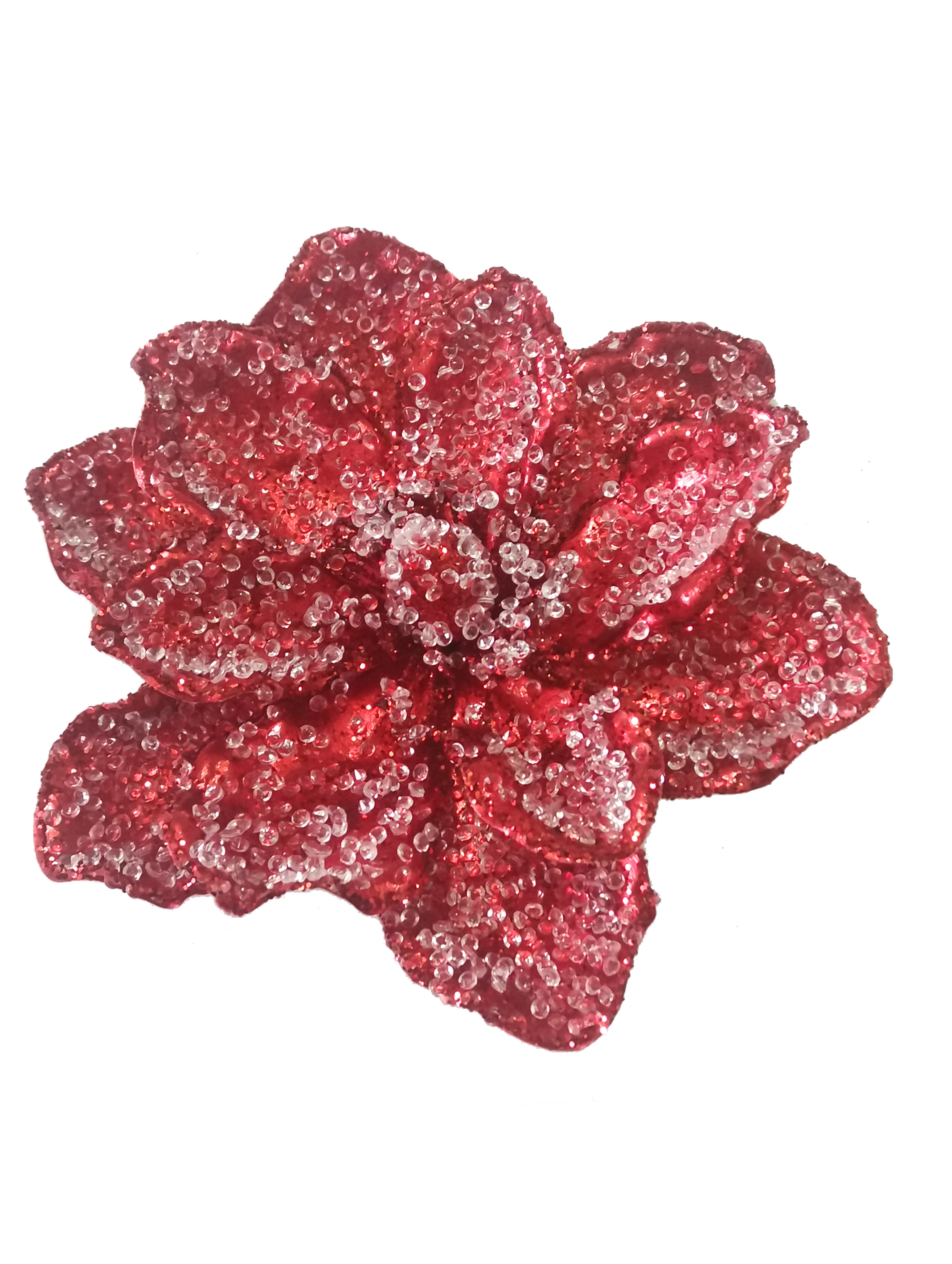 Изображение товара Елочная игрушка Валма 92901 в виде цветка разноцветная 18x21 см