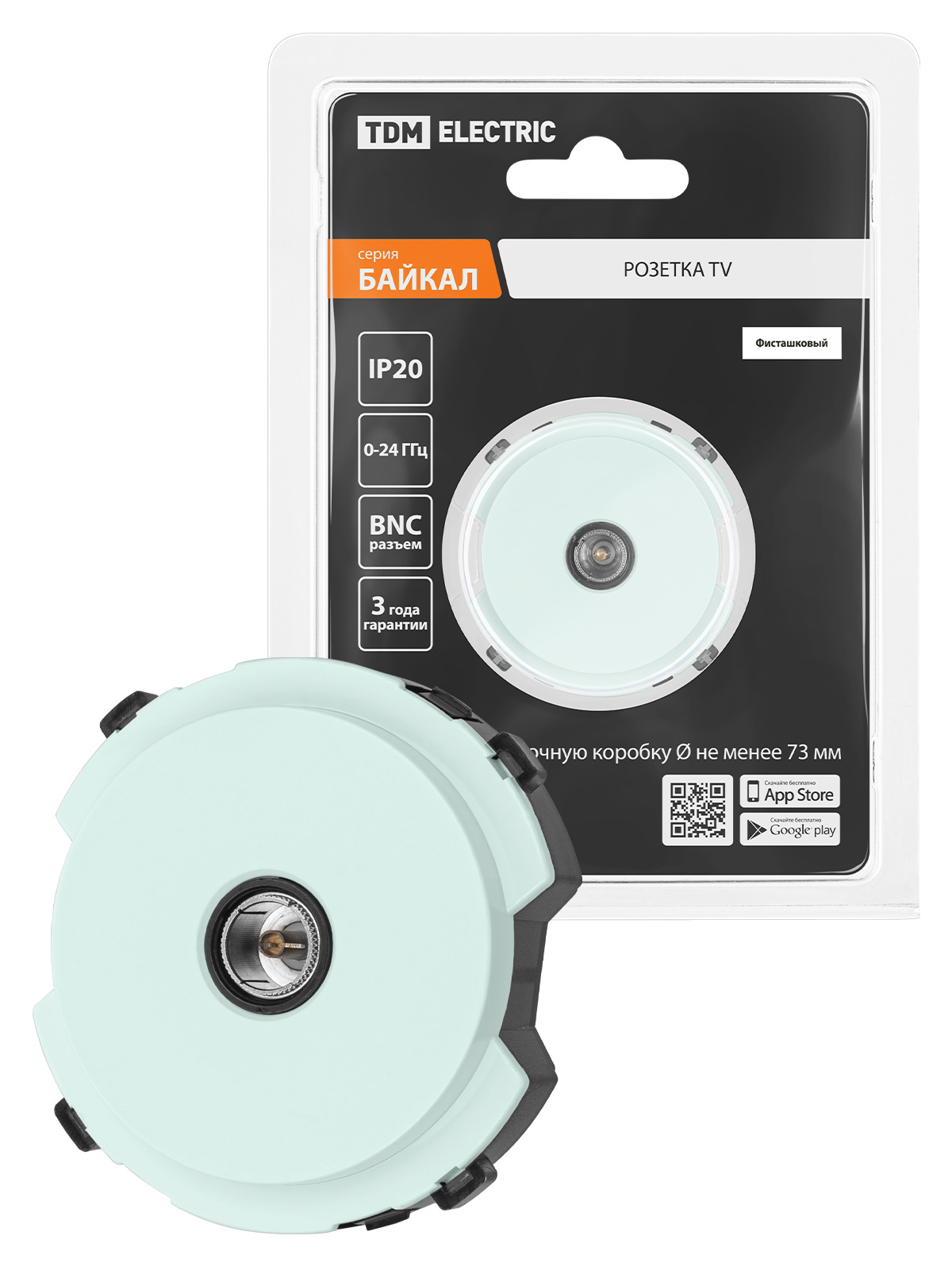 Изображение товара TDM ELECTRIC SQ1819 0110 ТВ розетка проходная встраиваемая фисташка