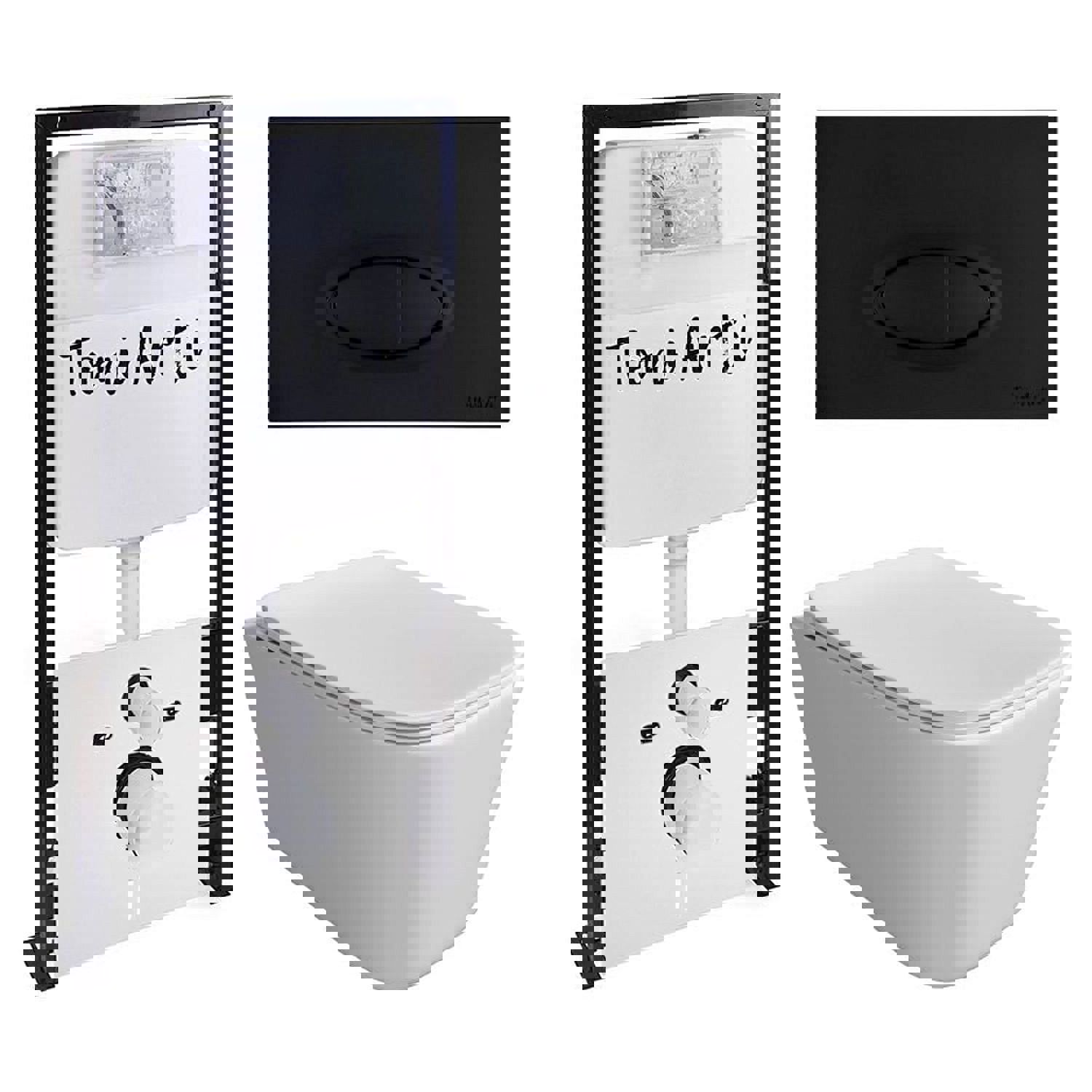 Изображение товара Комплект инсталляции и унитаза TONI ARTI TA-01 Noche с кнопкой Freto TA-0054