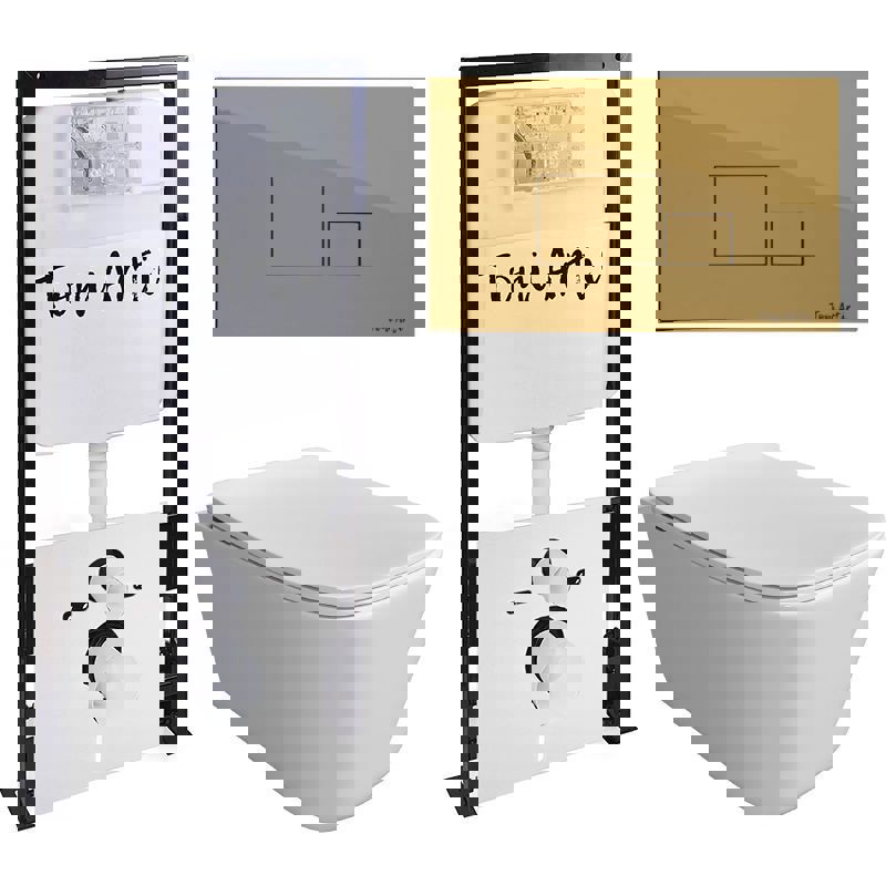 Изображение товара Комплект инсталляции и унитаза TONI ARTI Noche с кнопкой Tocco