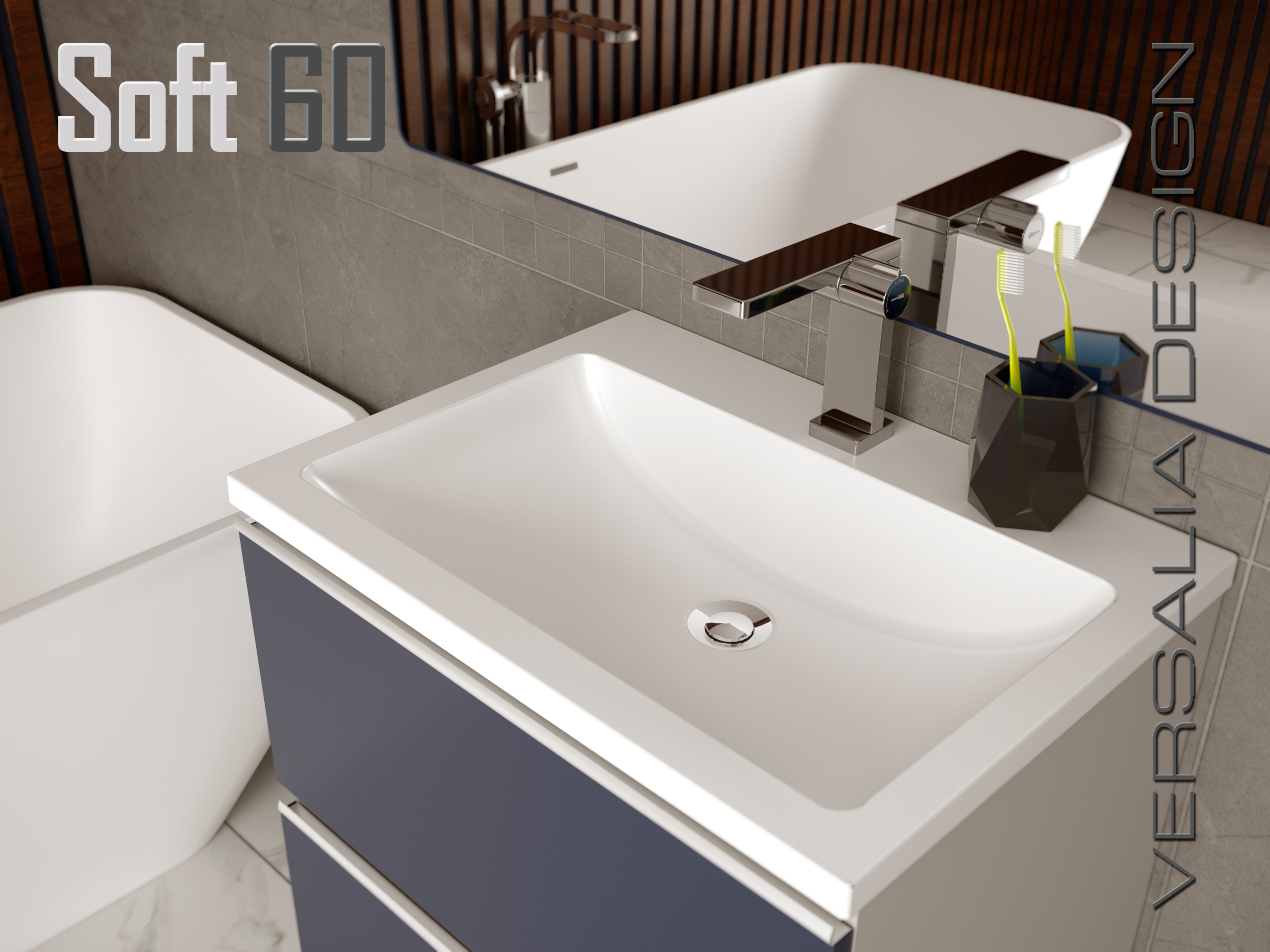 Изображение товара Раковина мебельная Versalia Soft 60 60см цвет белый