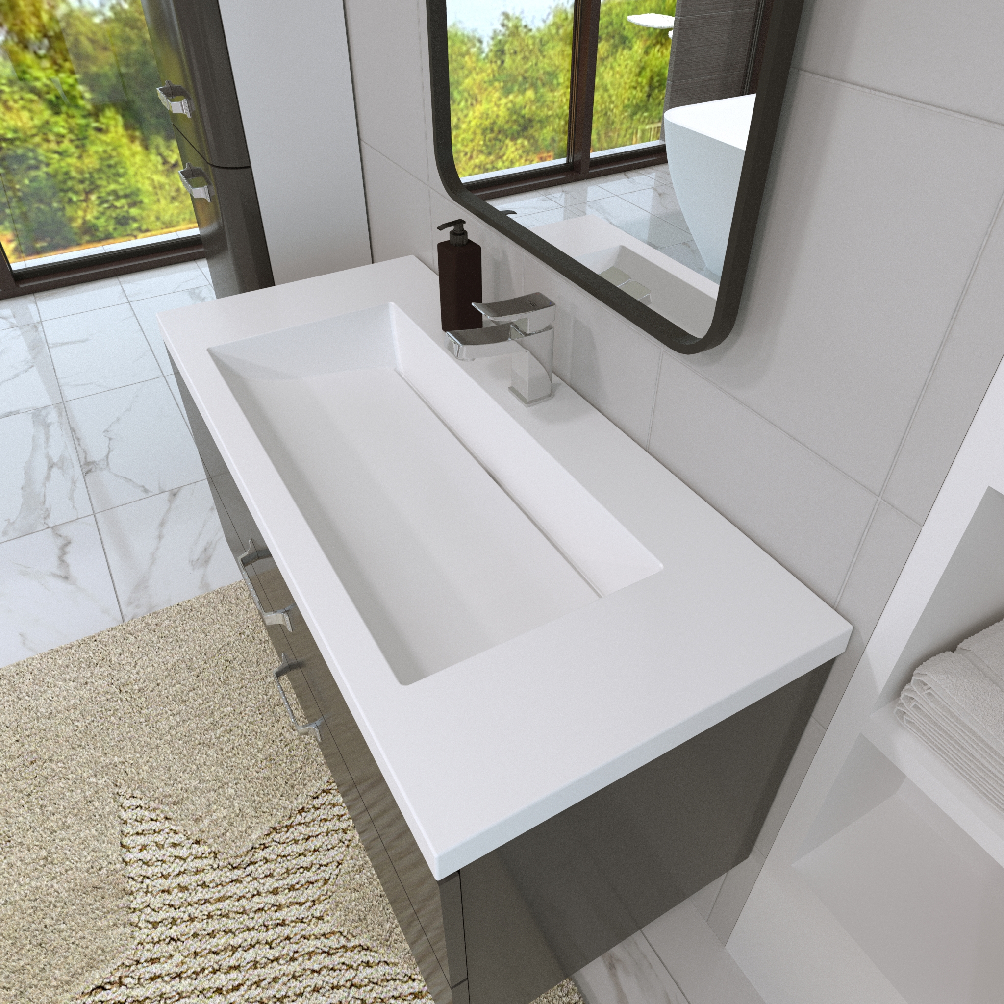 Изображение товара Versalia Luxor 100 Раковина мебельная 100 см белый цвет встраиваемая