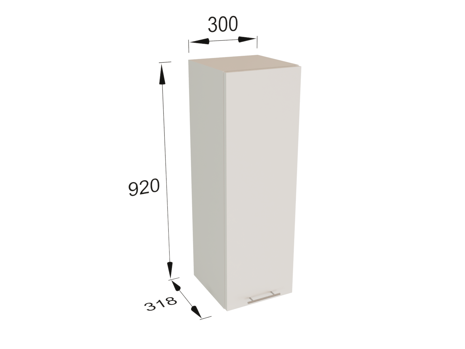 Изображение товара Навесной шкаф СУРСКАЯ МЕБЕЛЬ Валерия 30x92x31.8 см Белый