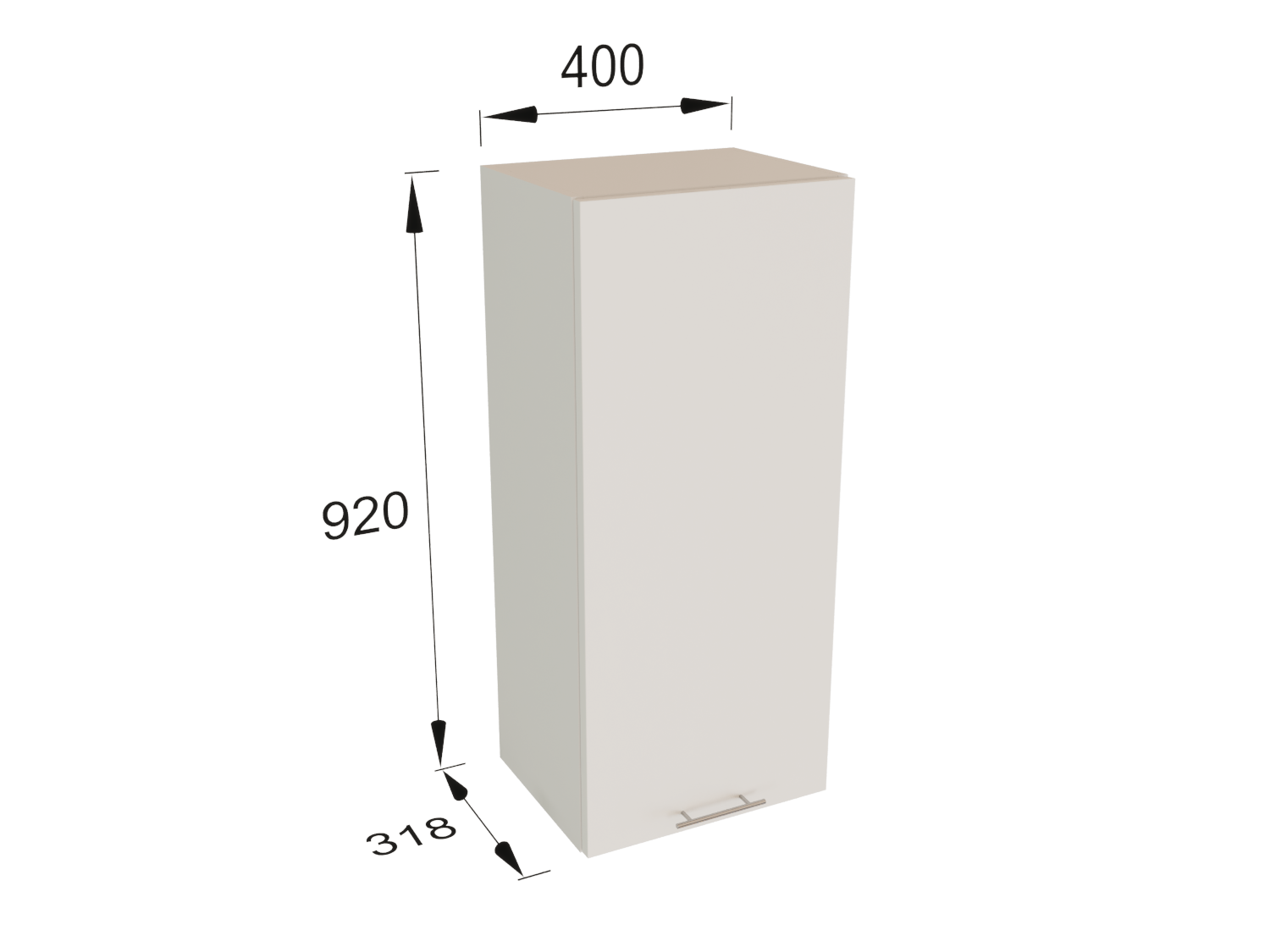 Изображение товара Навесной шкаф Валерия 40x92x31.8 см белый ЛДСП фабрики Сурская Мебель