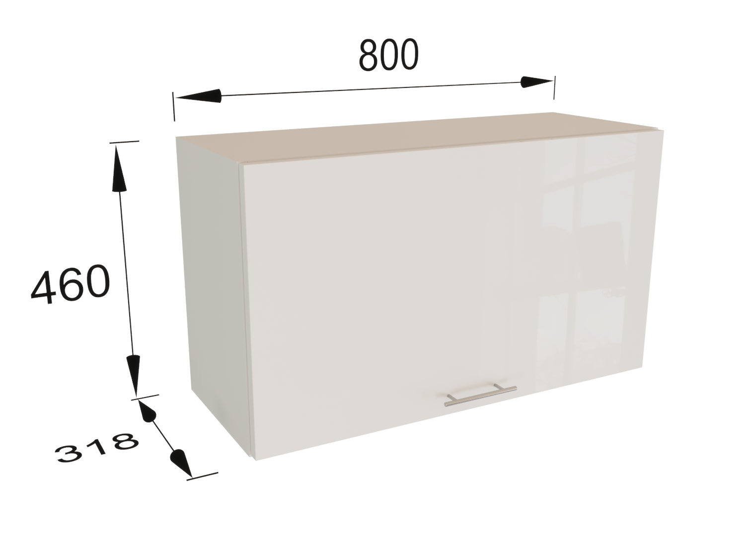 Изображение товара Навесной шкаф Валерия 80x46x31.80 см фасад белый ЛДСП каркас белый ЛДСП Сурская Мебель