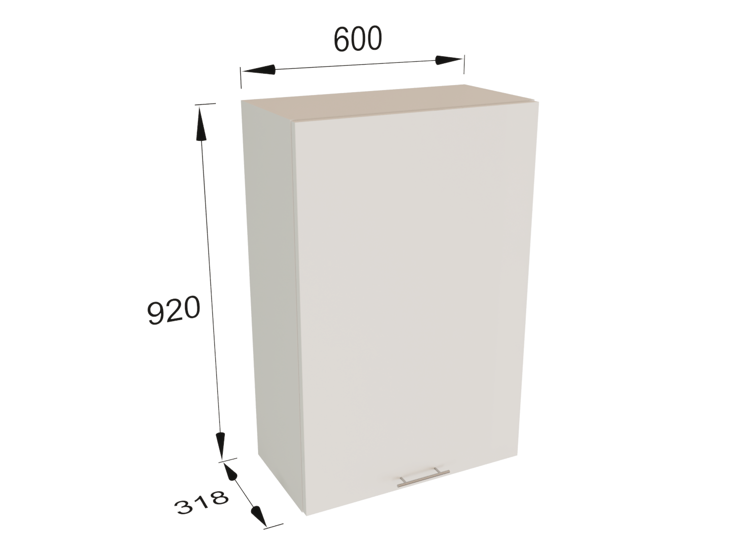 Изображение товара Навесной шкаф Валерия 60x92x31,8 см глянцевый из ЛДСП белый