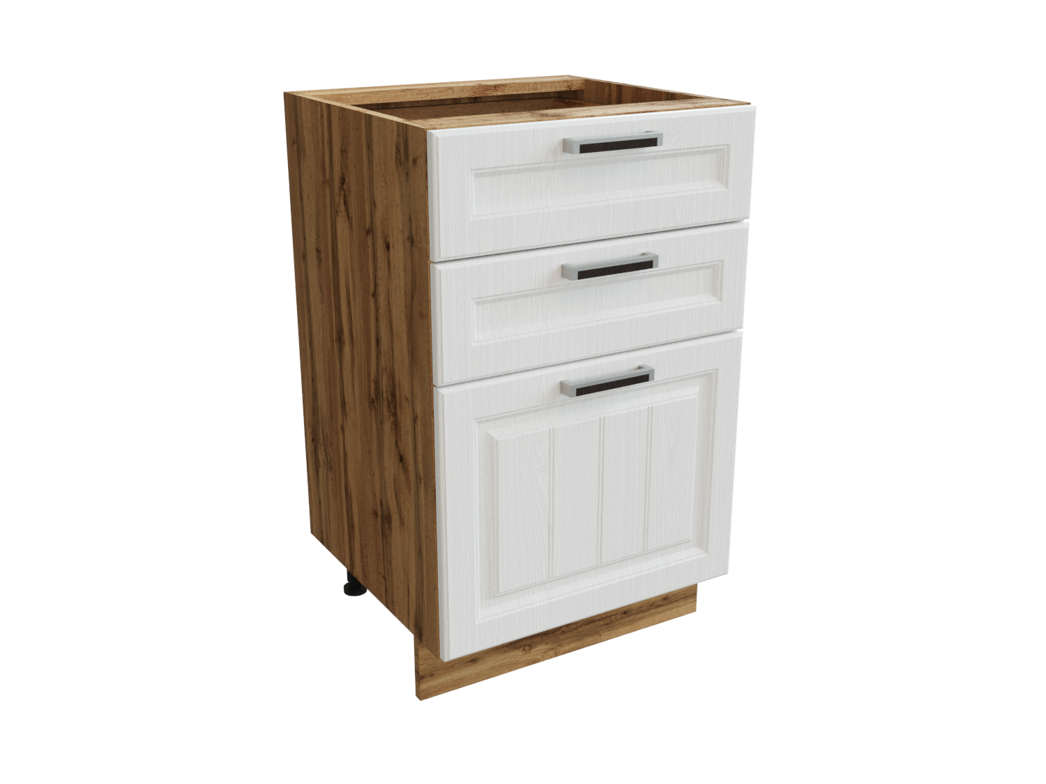 Изображение товара Напольный шкаф Прага с 3 ящиками 50x81.6x47.8 см белый дуб Вотан мебель Россия