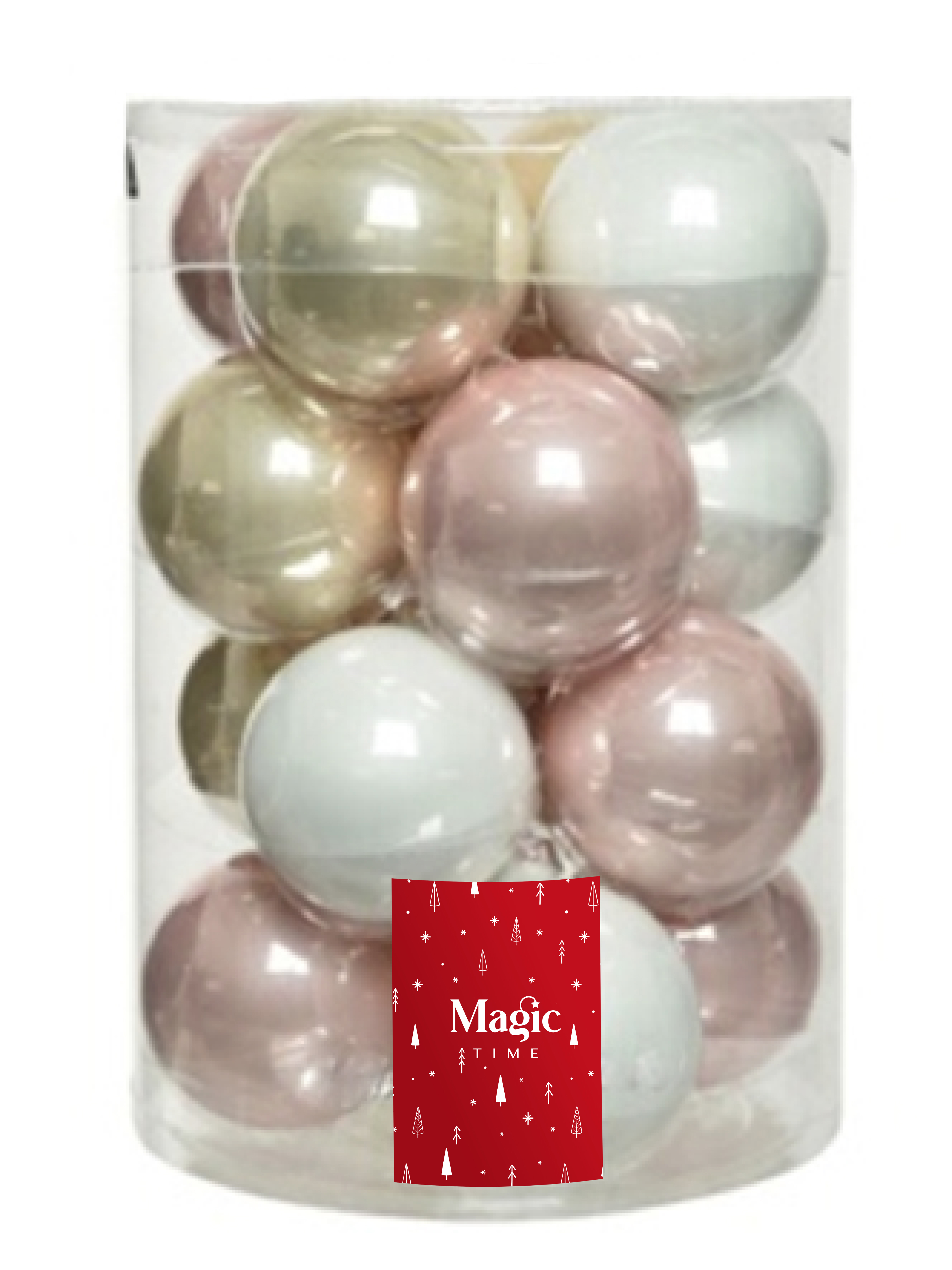 Изображение товара Набор елочных игрушек Magic time 92674 стеклянные шарики 6 см 20 шт разноцветный