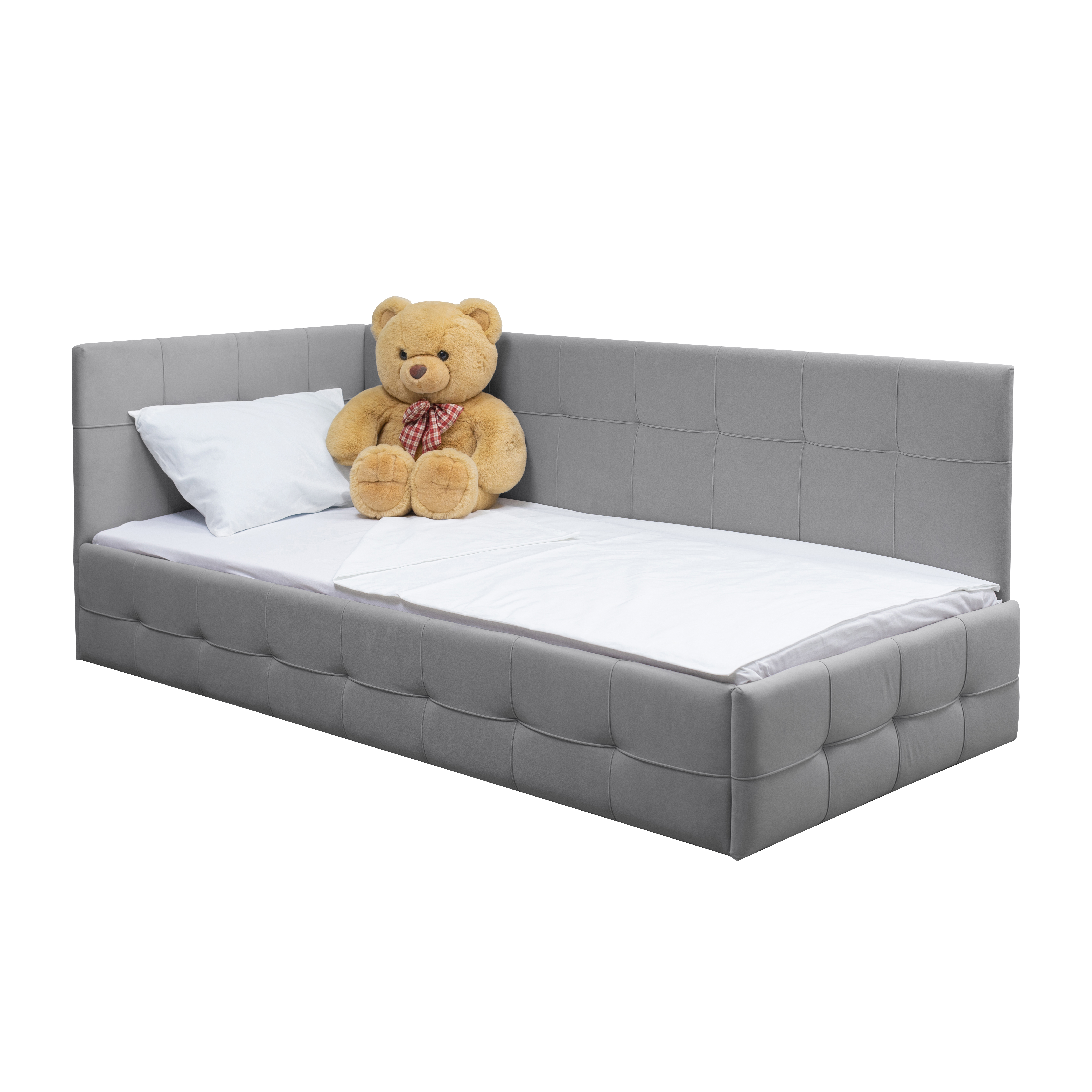 Изображение товара Детская кровать М-стиль Банни 200x90 см фанера серый с ящиками