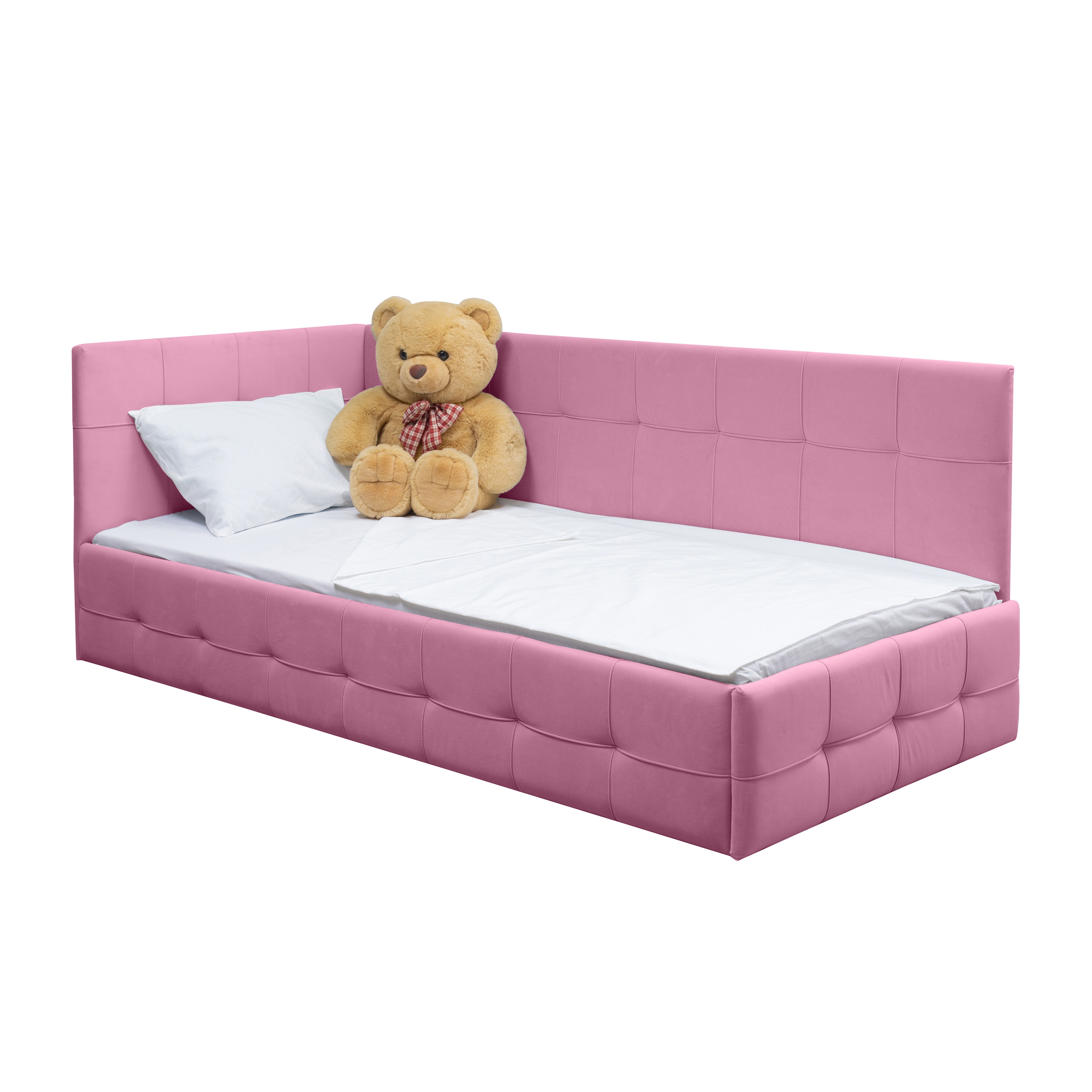 Изображение товара Детская кровать-тахта Банни 200x90 см из фанеры с ящиками и мягкими элементами