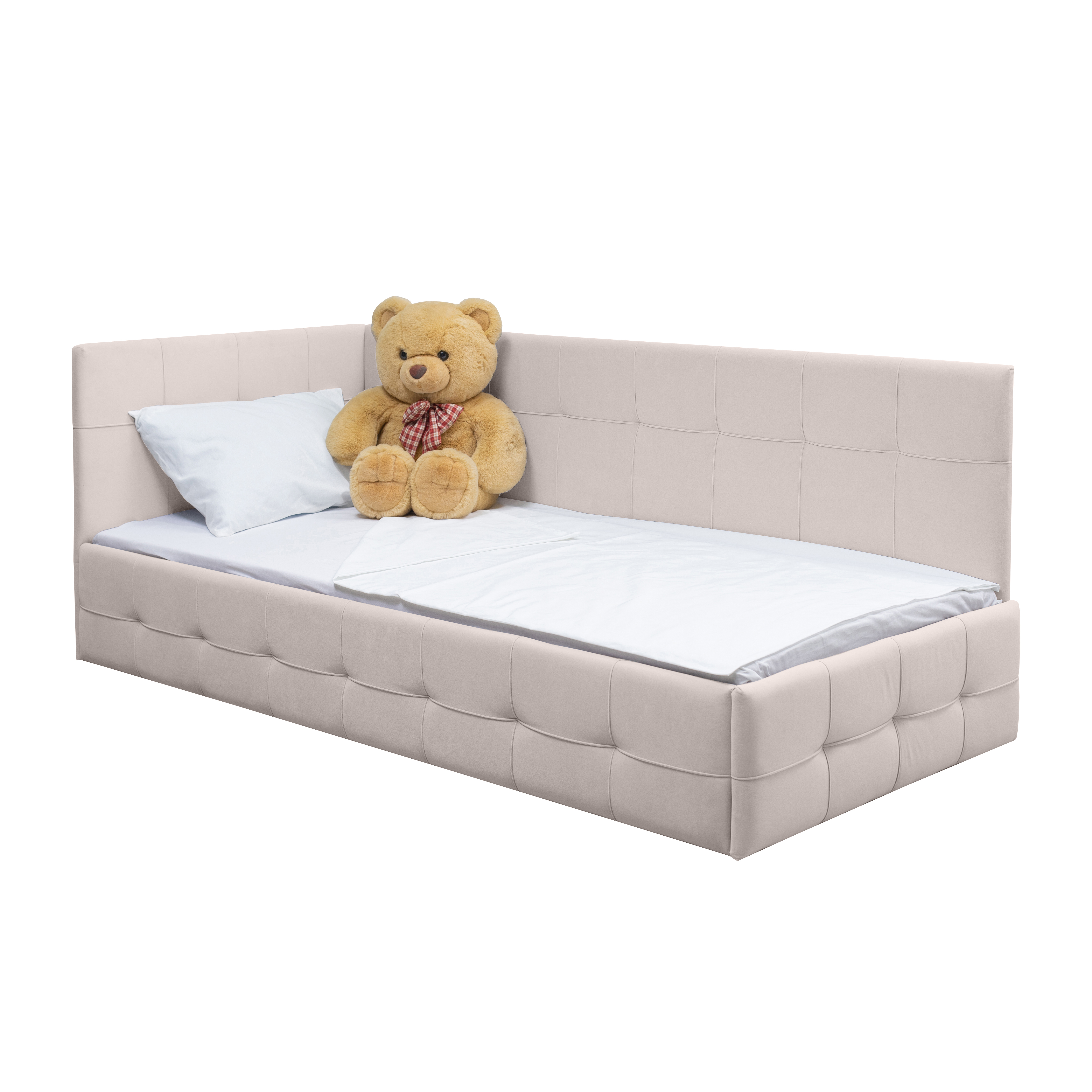 Изображение товара Детская кровать Банни М-СТИЛЬ 207x79x100 см из фанеры с бежевым цветом