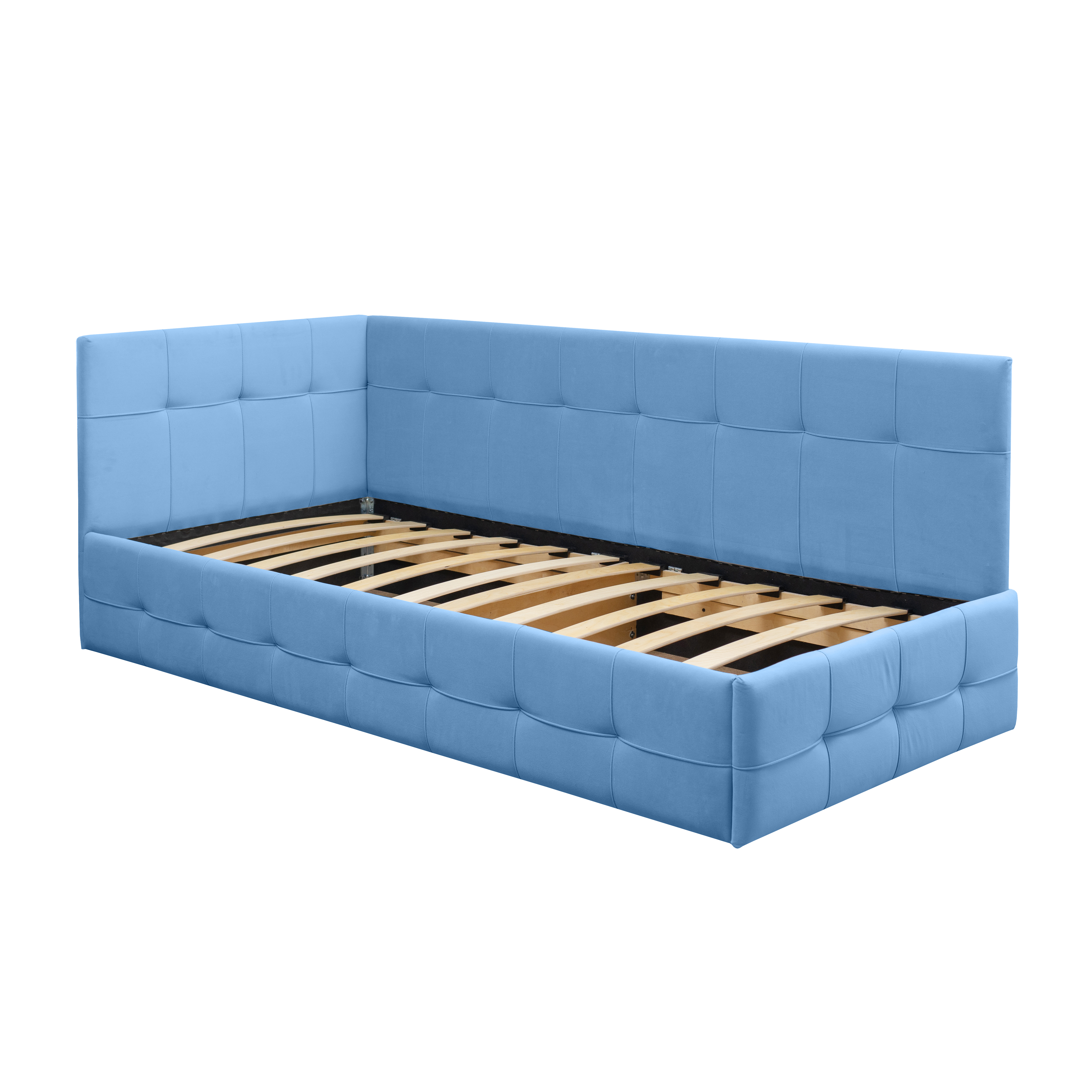 Изображение товара Детская кровать тахта М-стиль Банни 200x90 см с ящиками голубая фанера