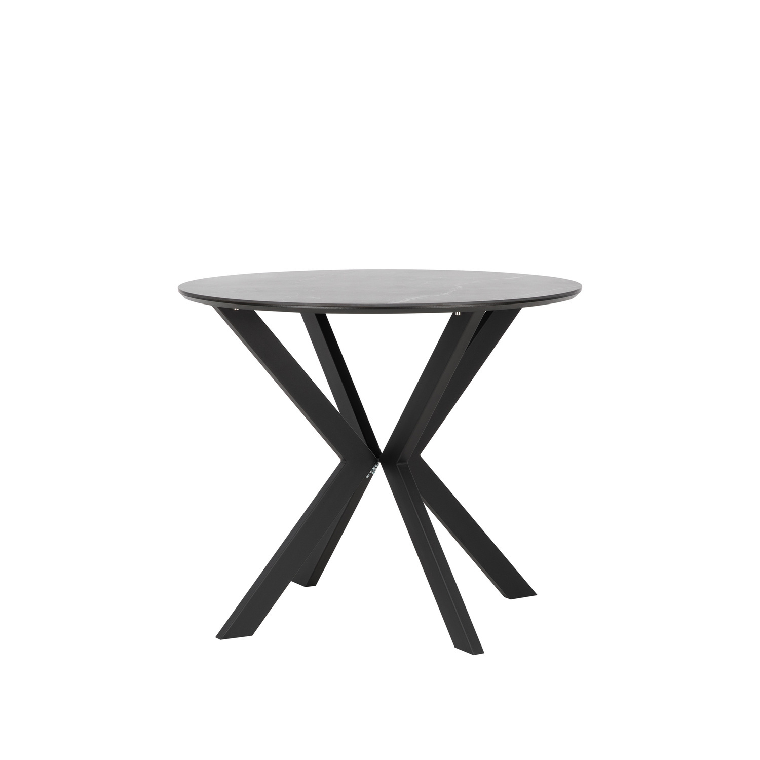 Изображение товара Стол круглый Leset Хокку 90x90 см металл цвет черный/черный мрамор