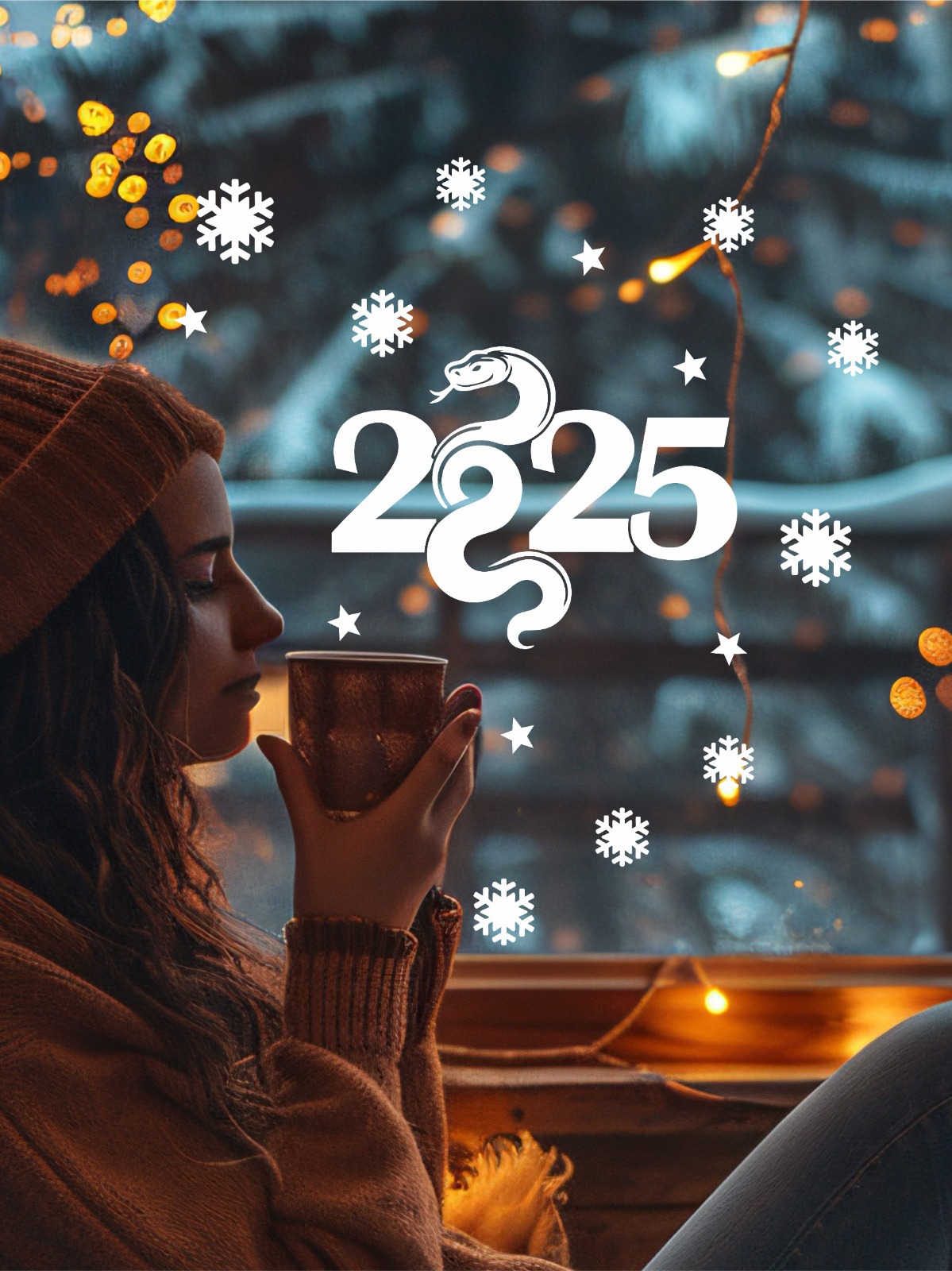 Изображение товара Наклейка Lisadecor Наклейка двусторонние на окно 2025 30 см х 20 см 1 шт