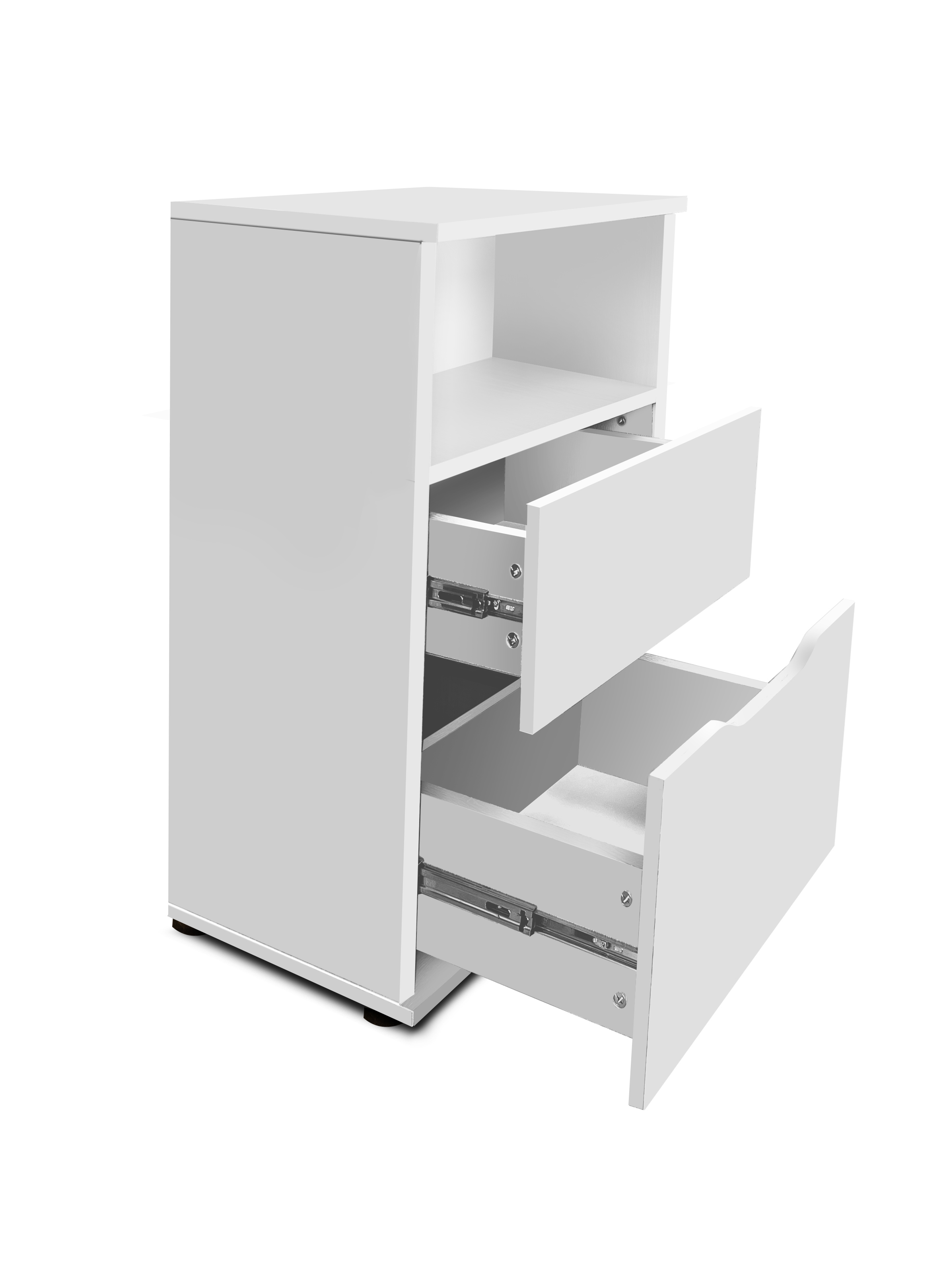 Изображение товара Тумба прикроватная Нева 40x75x30 см 2 ящика ЛДСП цвет белый