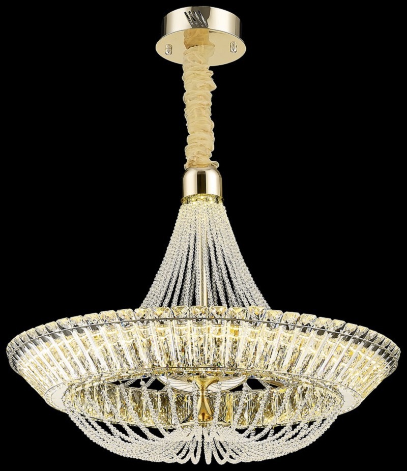 Изображение товара Люстра подвесная светодиодная Wertmark Daria We103.73.303 21 м² теплый белый (желтый) свет цвет золото, прозрачный