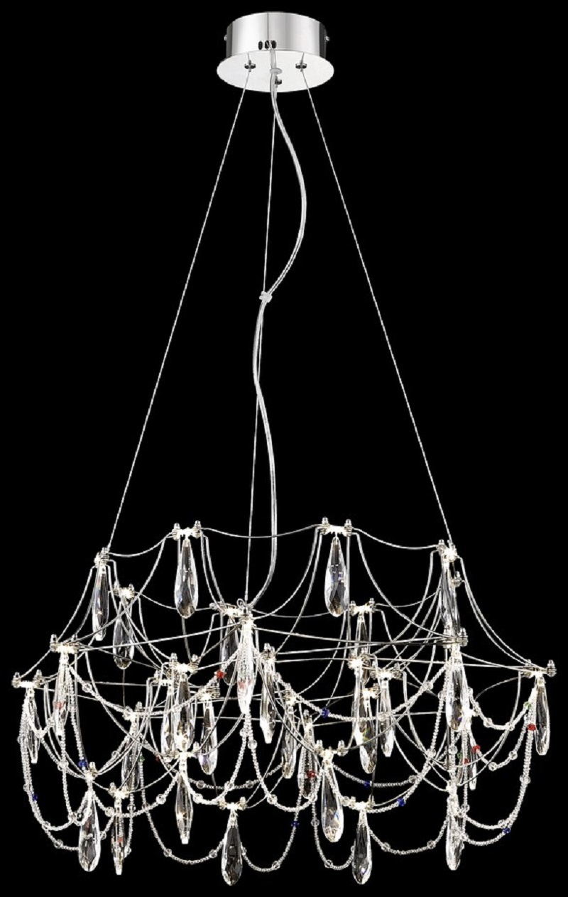 Изображение товара Подвесная светодиодная люстра Wertmark Felicia 9.14 м² хром прозрачный теплый белый