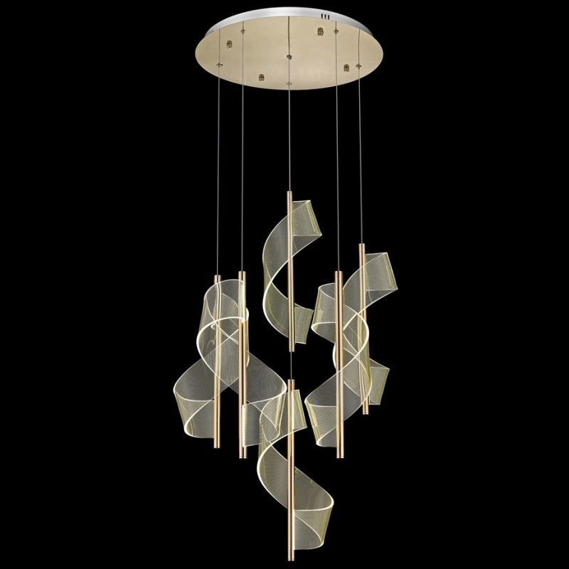 Изображение товара Люстра подвесная светодиодная Wertmark Hilda we452.06.303 1 м² теплый белый (желтый) свет цвет жёлтый/золотой