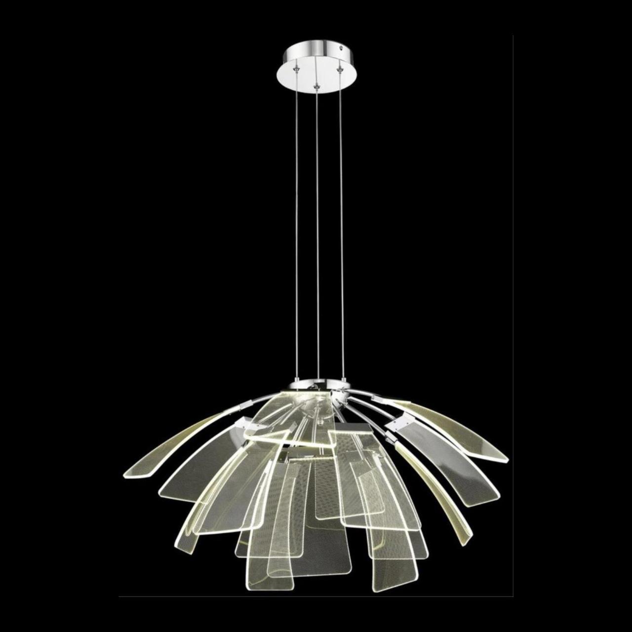 Изображение товара Люстра подвесная светодиодная Wertmark Halla We455.15.103 21 м² теплый белый (желтый) свет цвет хром