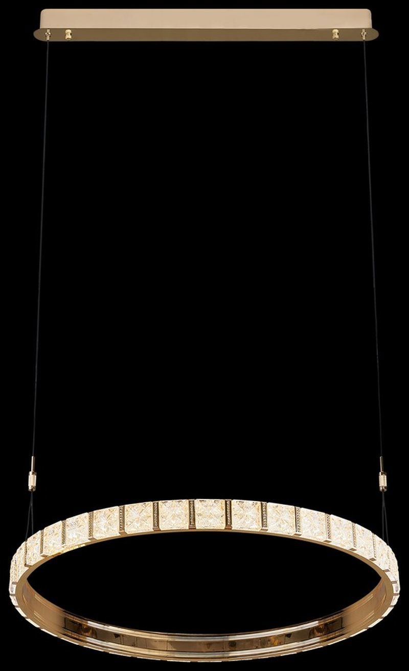 Изображение товара Подвесной светодиодный светильник WERTMARK VERA WE458 01 343 34 м² теплый белый золотой