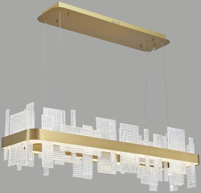 Изображение товара Люстра подвесная светодиодная Wertmark Lotta WE460.03.303 70 м² теплый белый жёлтый латунь