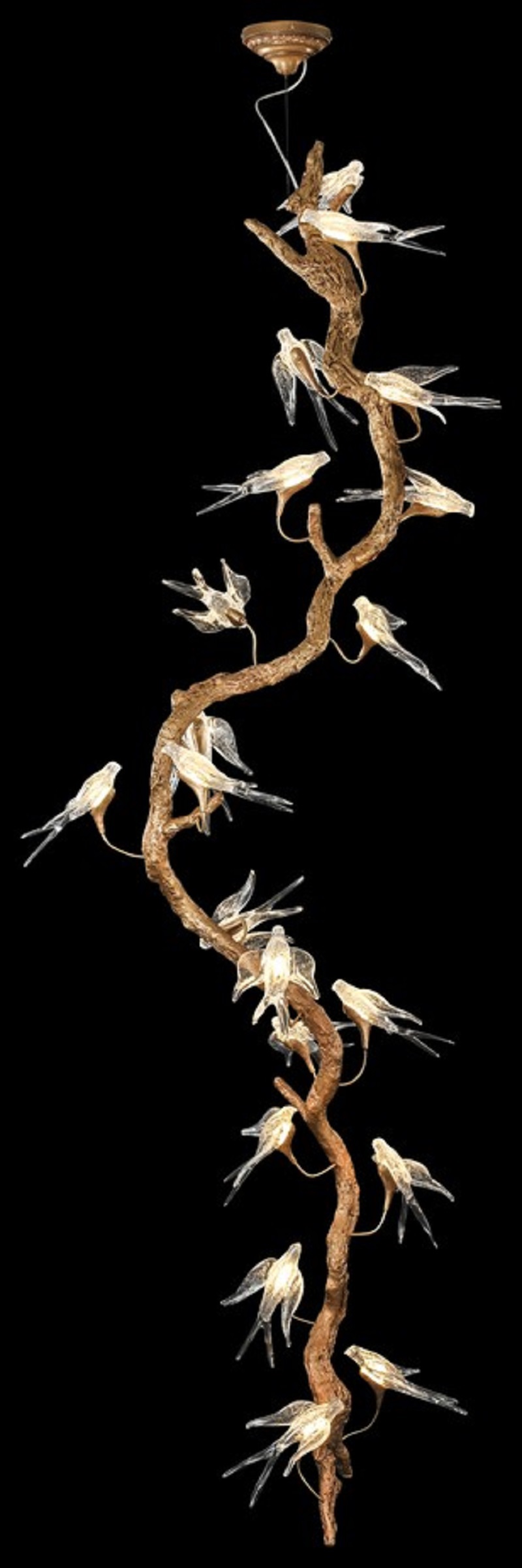 Изображение товара Подвесной светодиодный светильник Wertmark Viviana WE183.20.503 27.86 м² теплый белый медь стекло