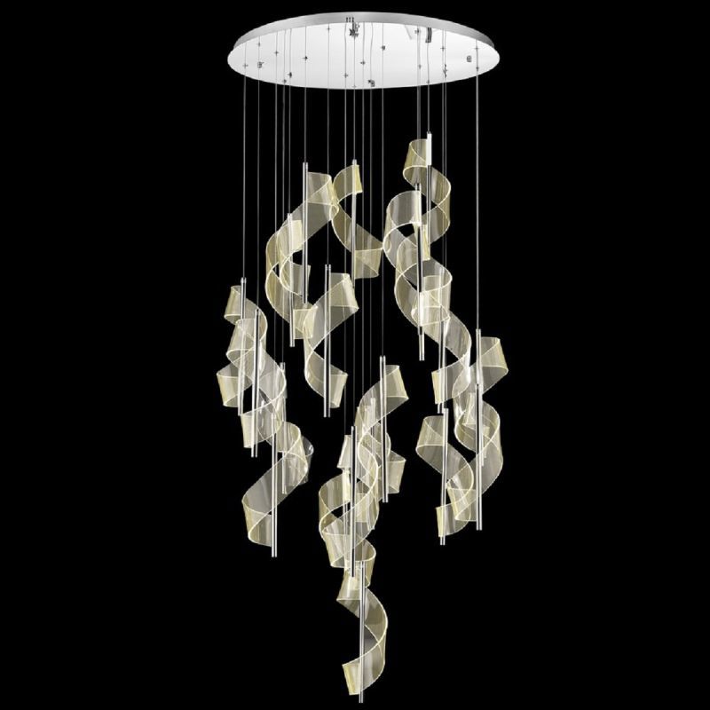 Изображение товара Люстра подвесная светодиодная Wertmark Hilda we452.20.103 теплый белый (желтый) свет цвет серый/серебристый