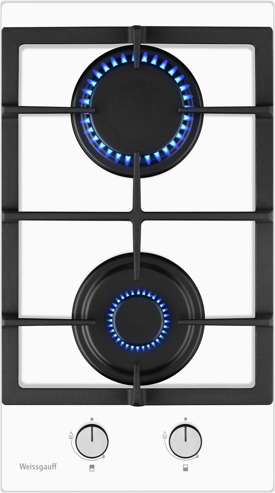 Изображение товара Газовая варочная панель Weissgauff HGG 320 WGL белого цвета с двумя конфорками