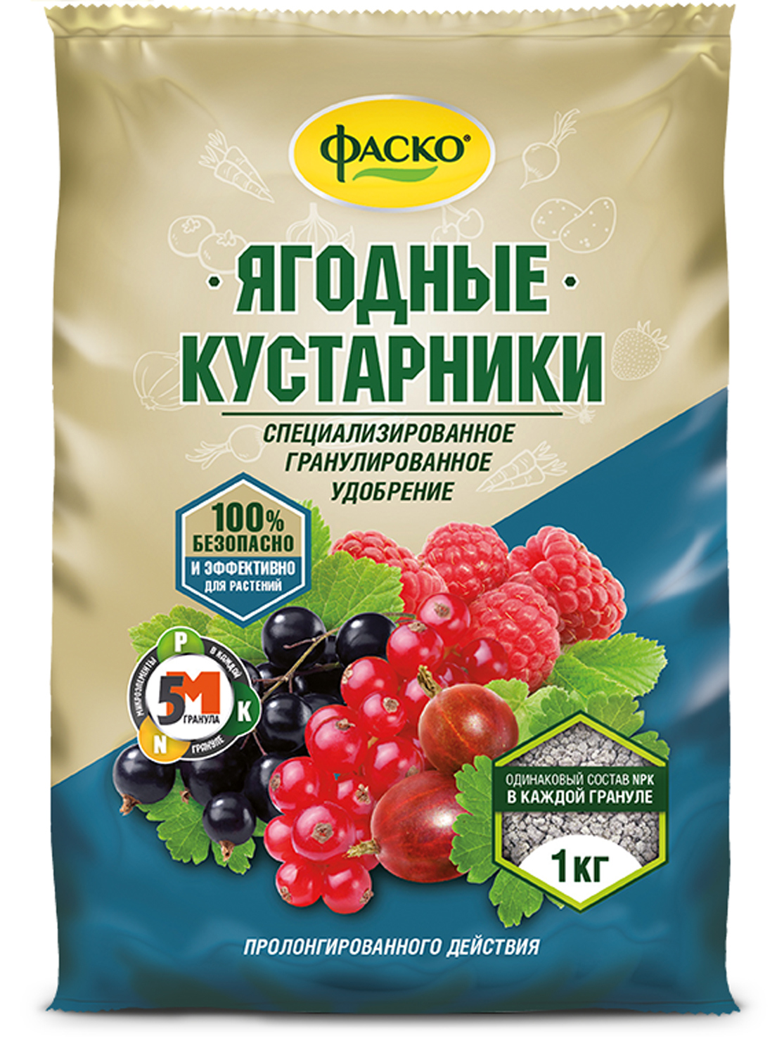 Изображение товара Удобрение сухое Фаско 5М минеральное для Ягодных кустарников 1 кг