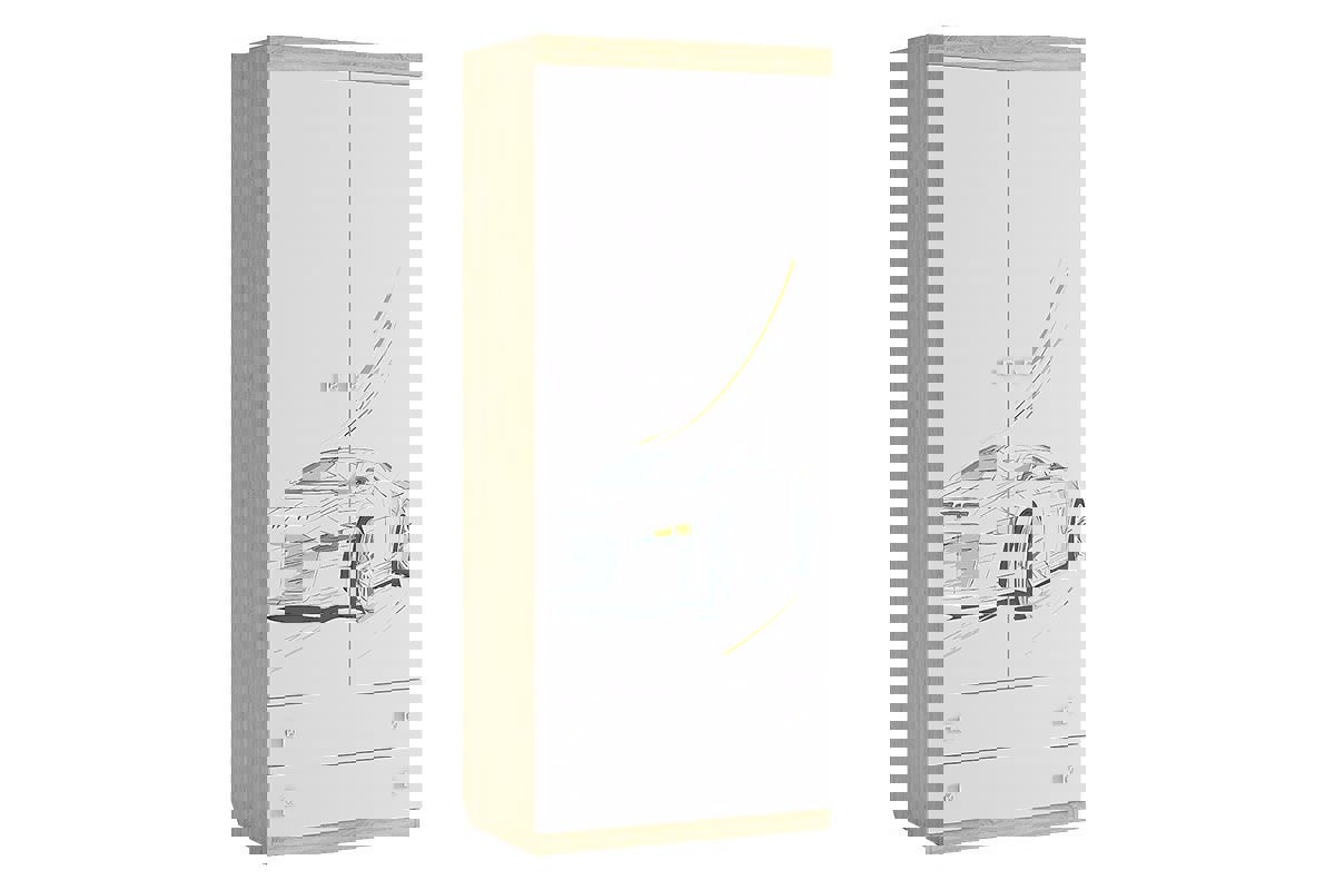 Изображение товара Шкаф распашной Mebelson Форсаж 2 створчатый дуб сонома белый 80x190 см