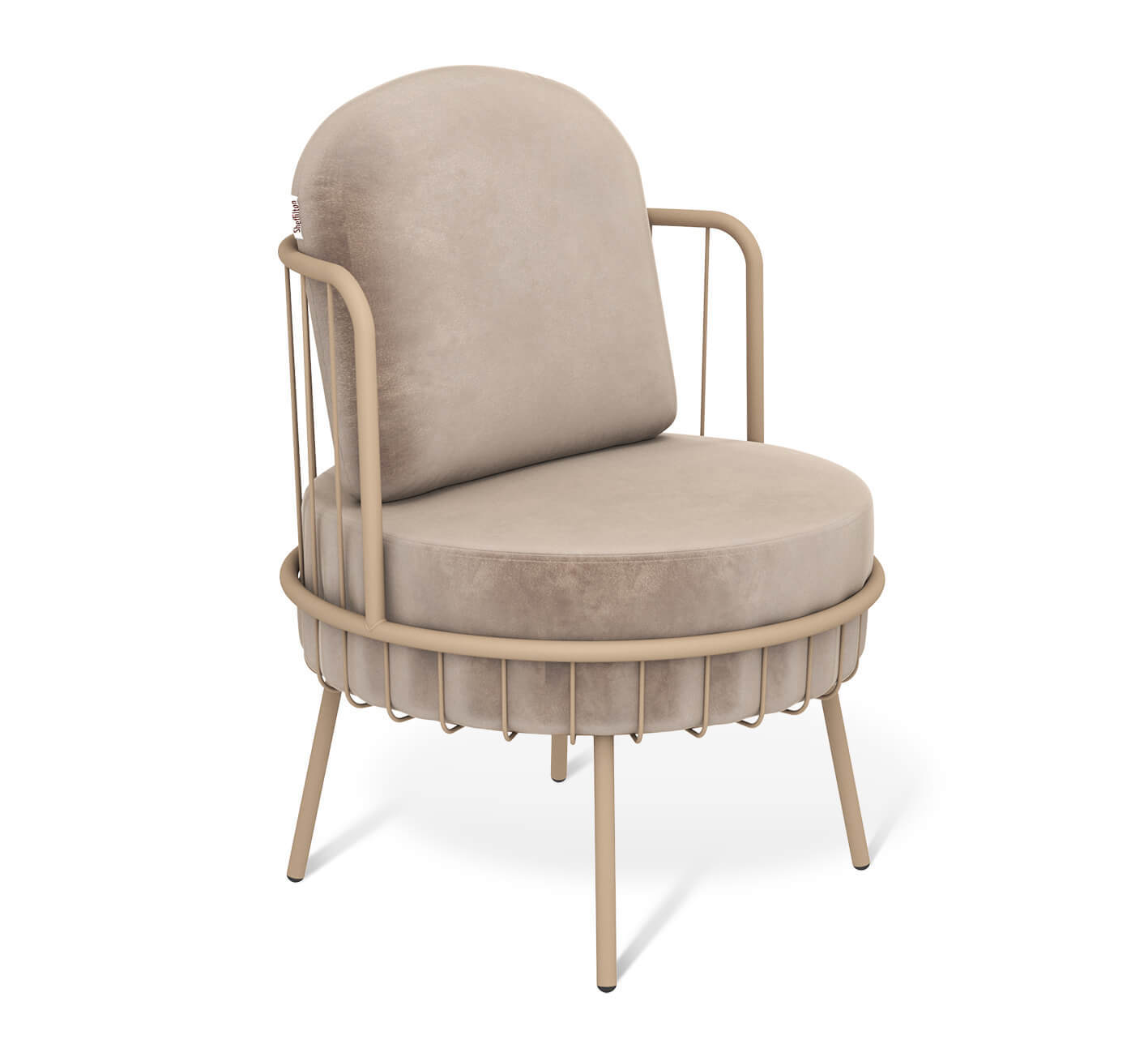 Изображение товара Современное велюровое кресло Sheffilton Sht-Ams123 64x90x64 см латте кофейный дизайн