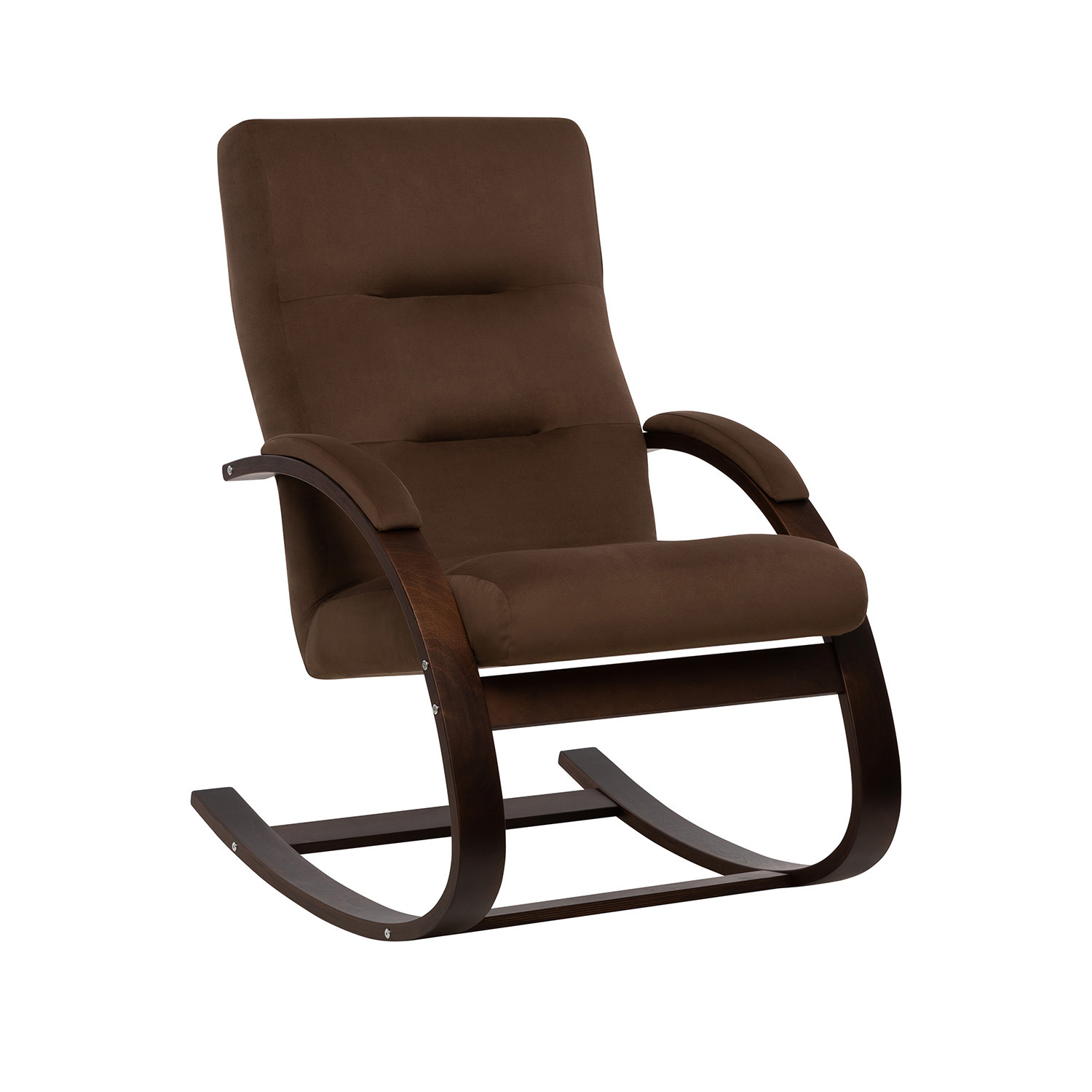 Изображение товара Кресло-качалка Leset Милано 68.5x100x80 см велюр цвет орех текстура/коричневый